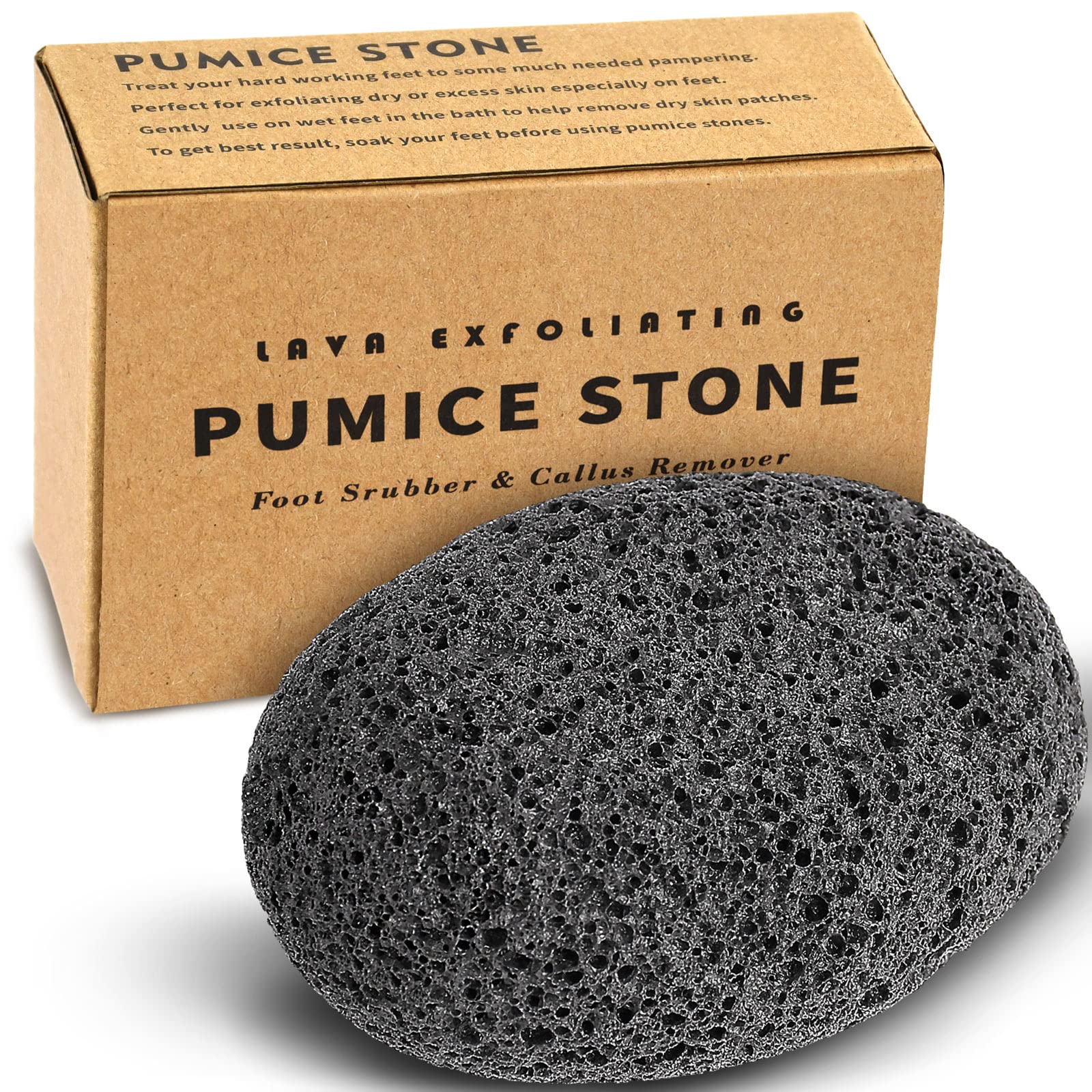 Maryton Natural Pumice Stone for Feet - Lava Foot Exfoliator Scrubber Pedicure Tools, Dead Skin Corn Callus Remover for Feet and