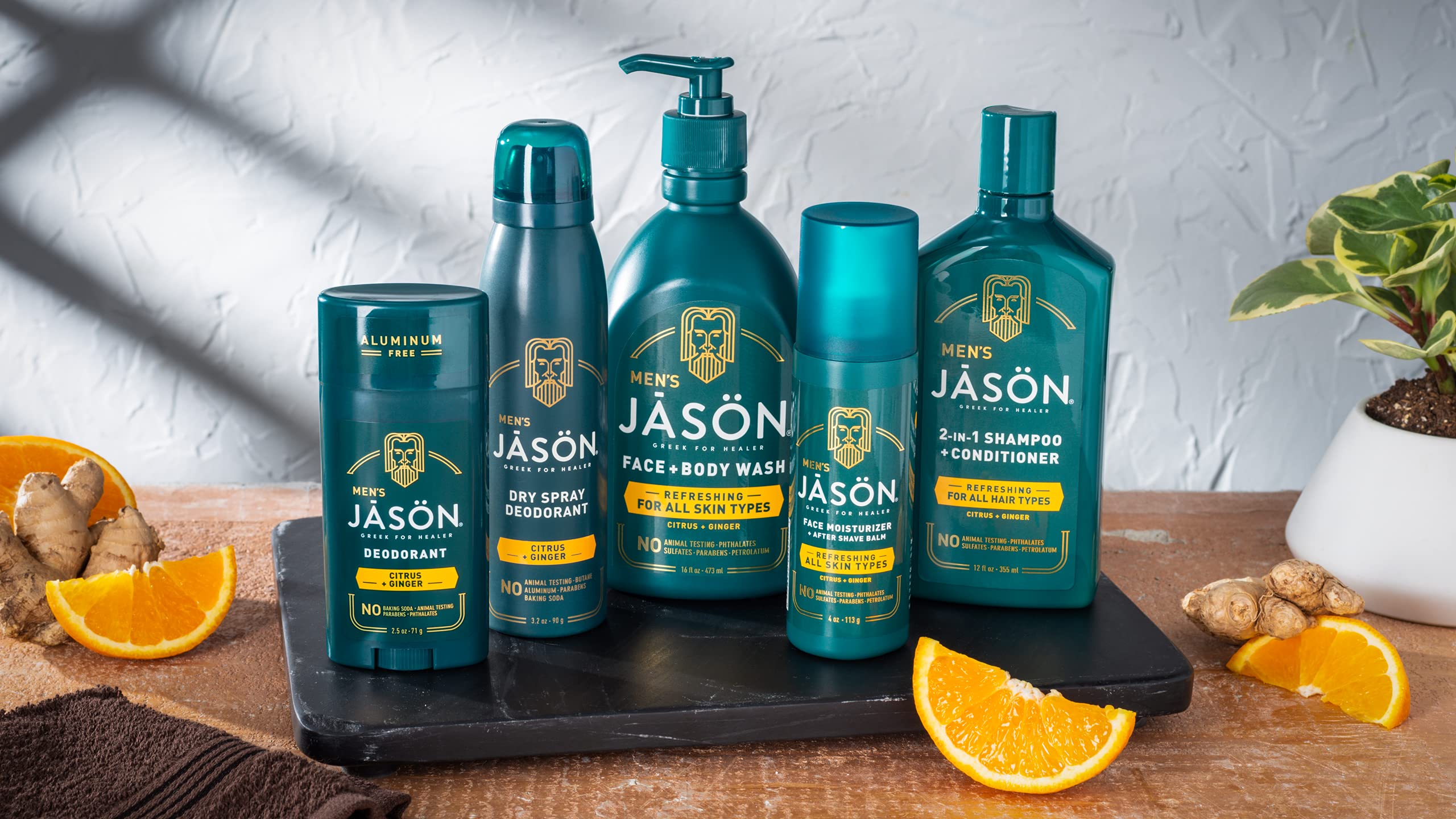 Jason Men's Refreshing 2-in-1 Face & Body Wash, 16 oz