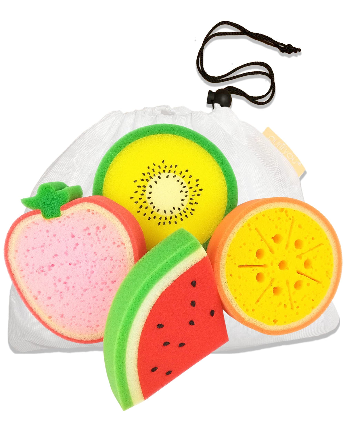 Bath Sponges For Kids - Set Of 4 Extra Large Fun Kid Bath Toys Sponges, Bath Scrubbie, Bath Sponge Loofah, Kids Fun Shower Time