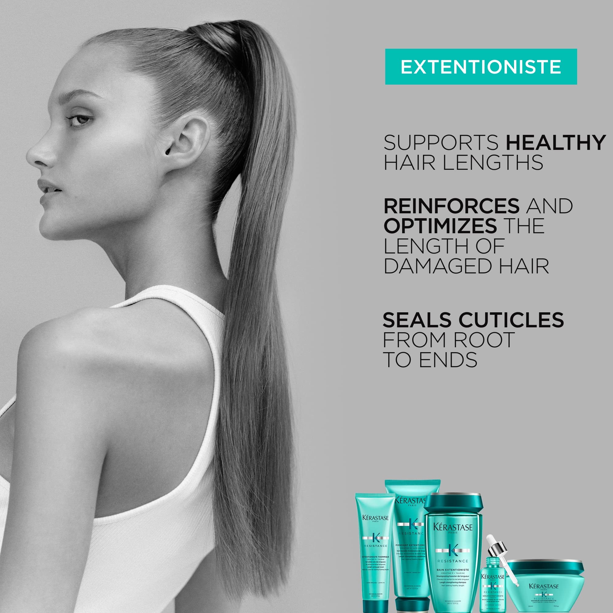 KERASTASE Resistance Bain Extentioniste Shampoo | Length Strengthening Shampoo | Protects Hair and Scalp from External Aggressor