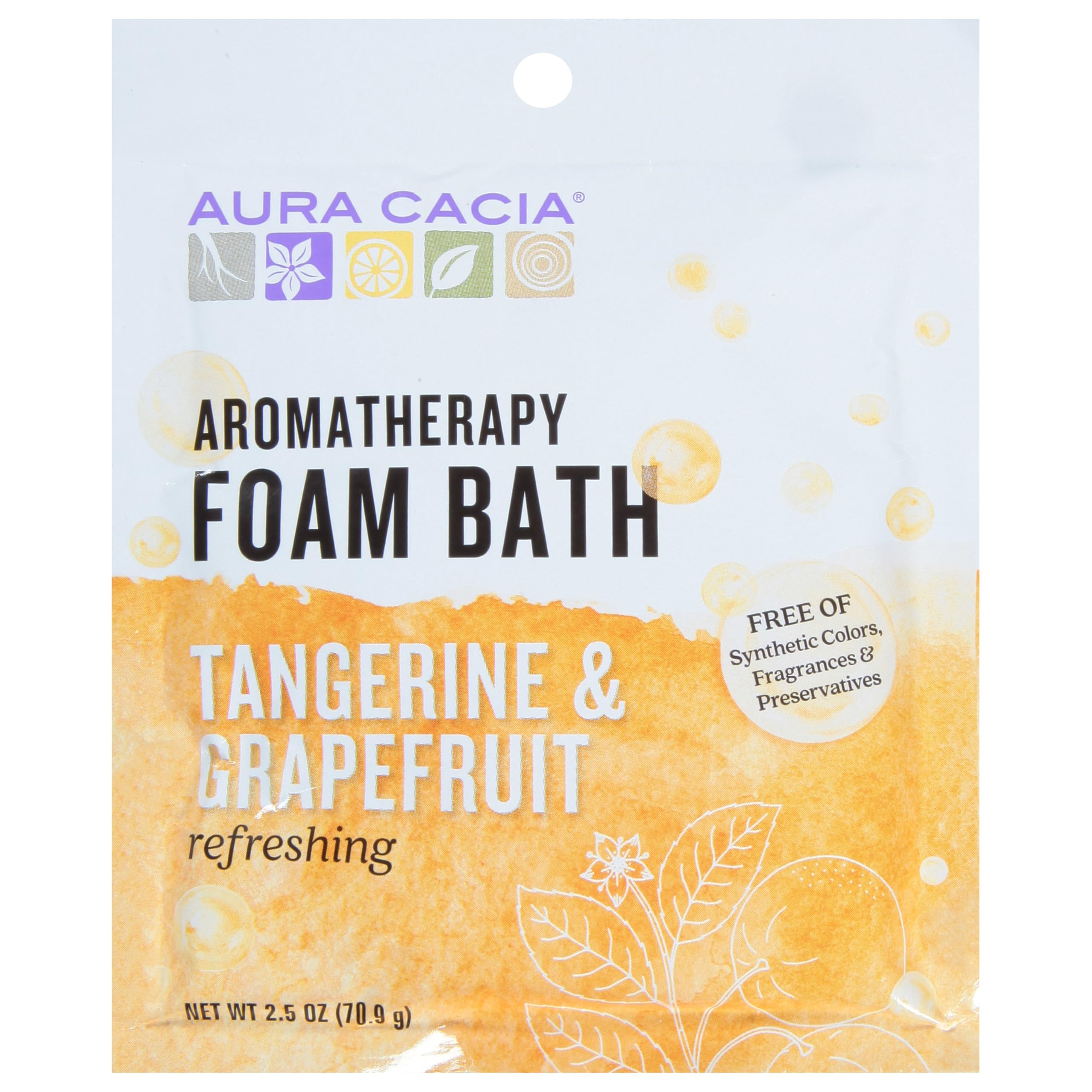Aura Cacia Foam Bath, Tangerine/Grapefruit, 2.5 Ounce
