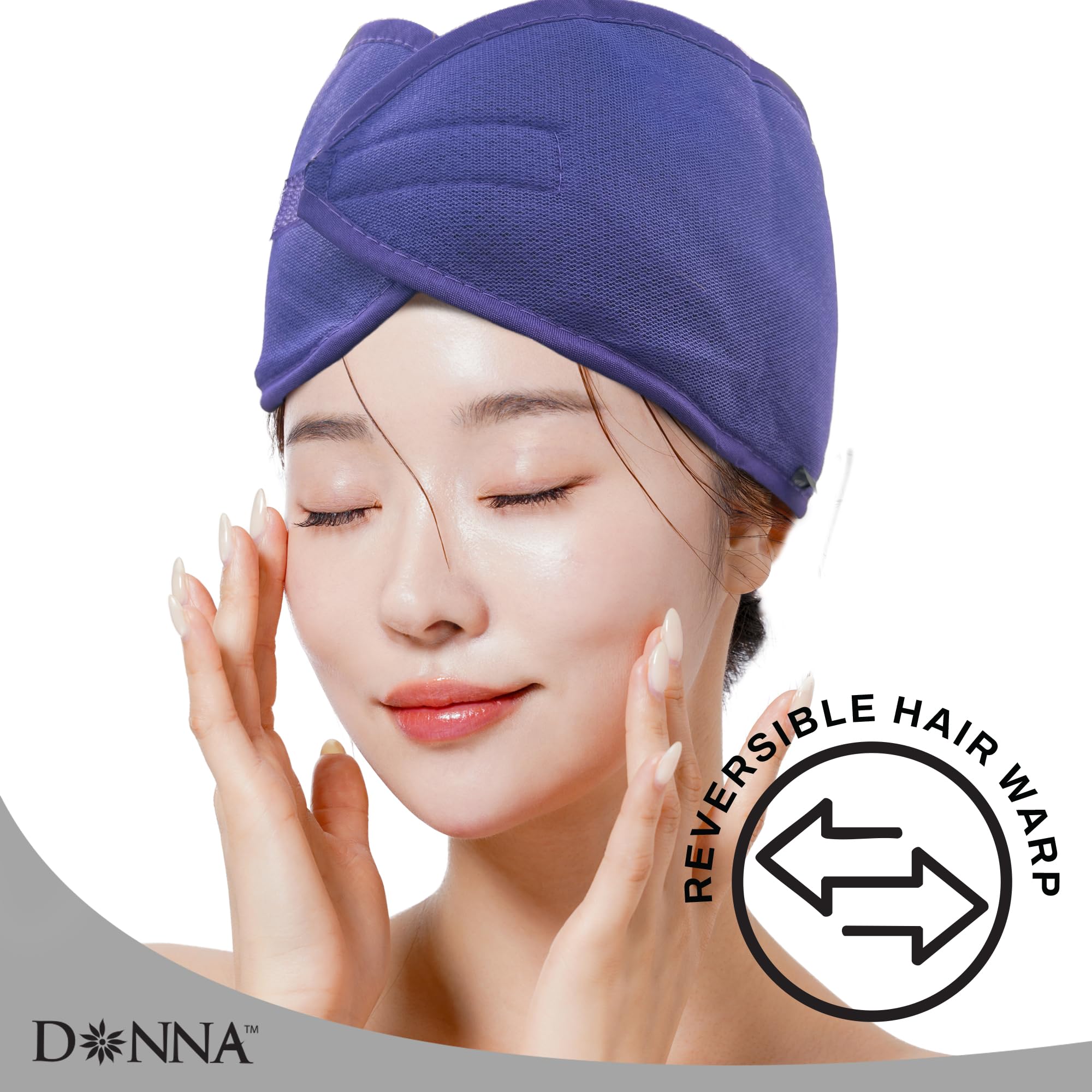 DONNA Deluxe Foam Mesh Wrap Headband, Brown, 1 Count (Pack of 1), for Women's Hair for Face Wash for Makeup Hair Accessories