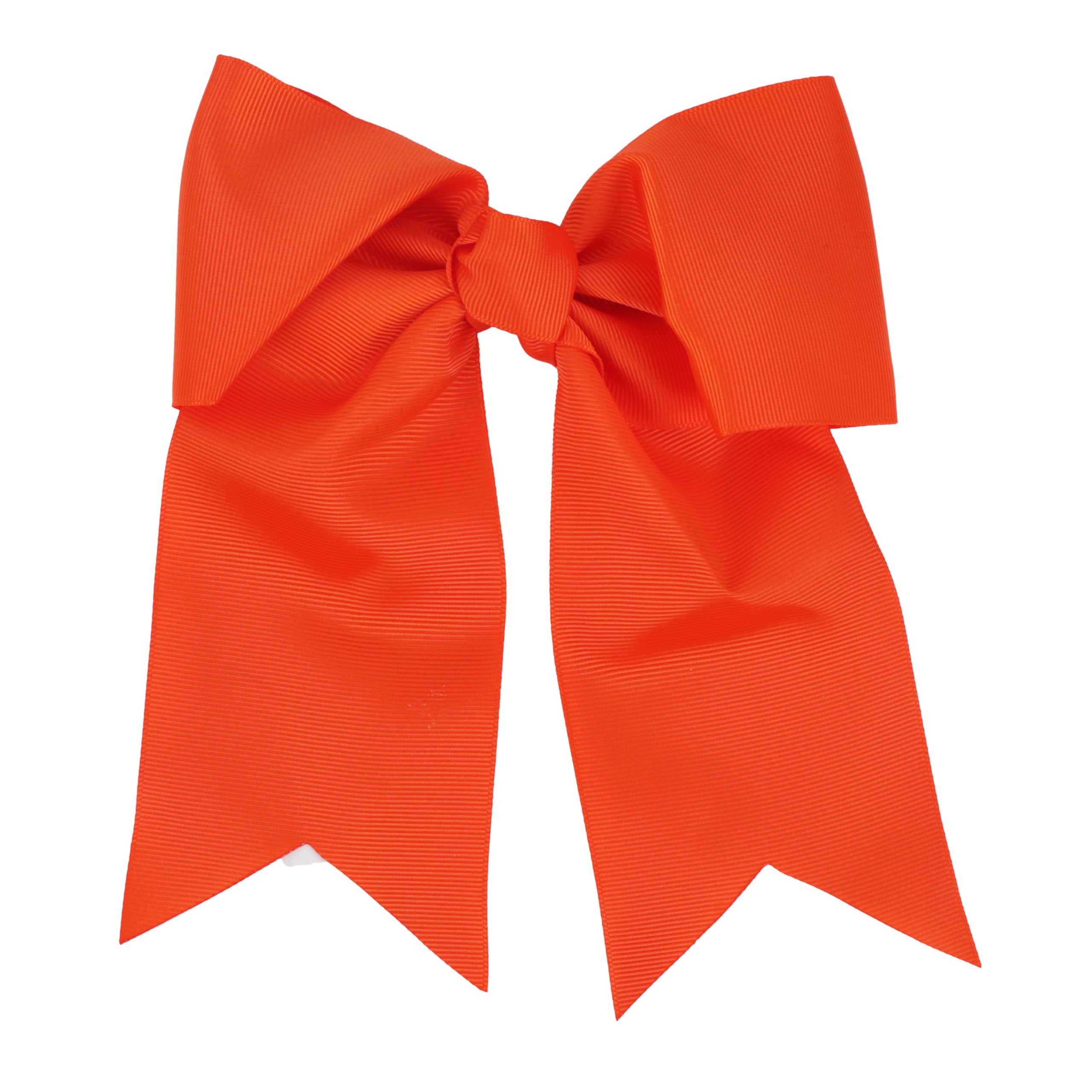 Dark Orange Jumbo Bow Clip with Tails for Women and Girls