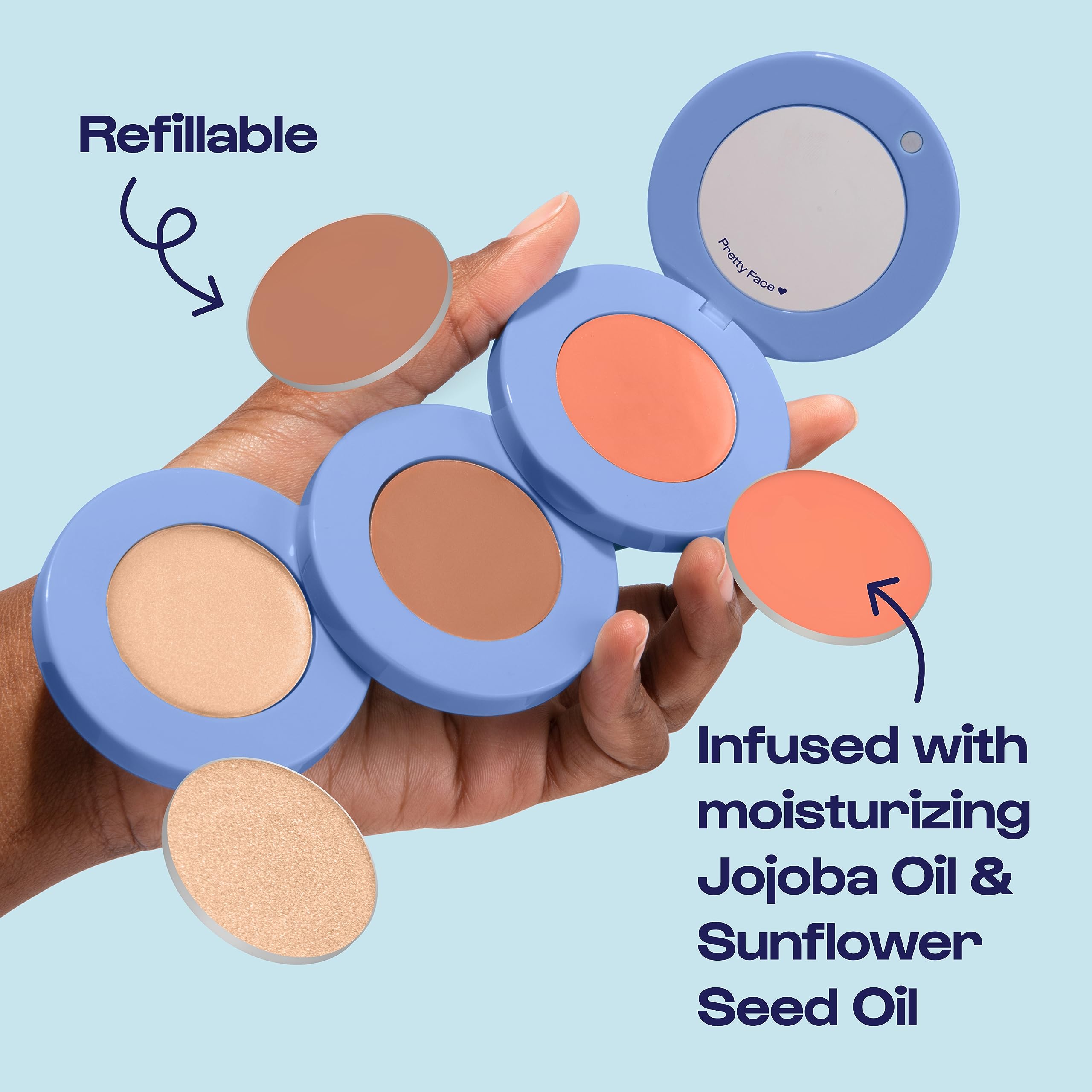 Alleyoop Stack The Odds - Multi-Use Face Palette -Sunkissed - Blush, Contour/Bronzer, Highlight And Mini Mirror - Blendable Crea