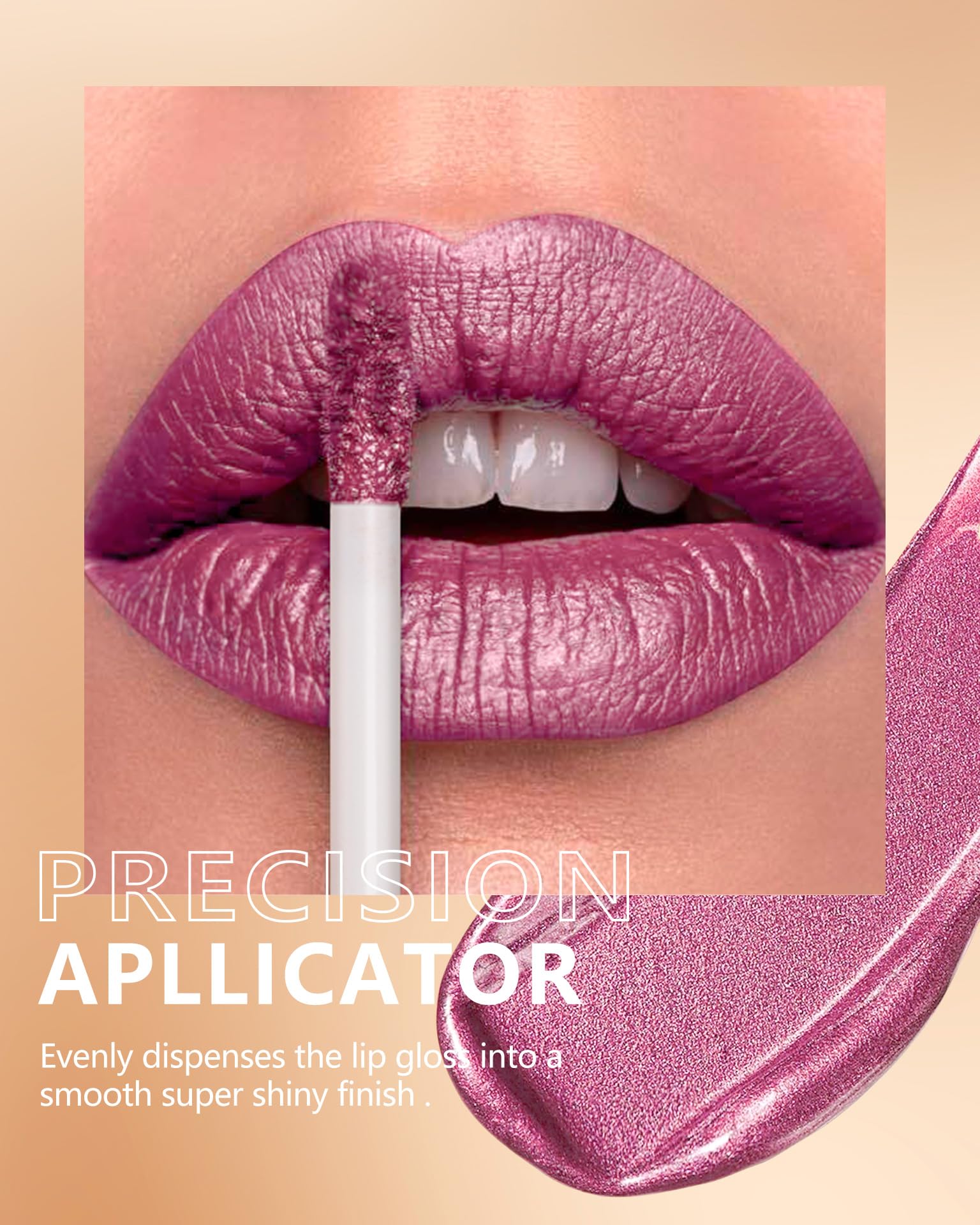 Maki Yika Metallic Pink Lipstick Long Lasting Hot Pink Lipsticks For Women, High Shine Glitter Lipstick No Smudge Transferproof