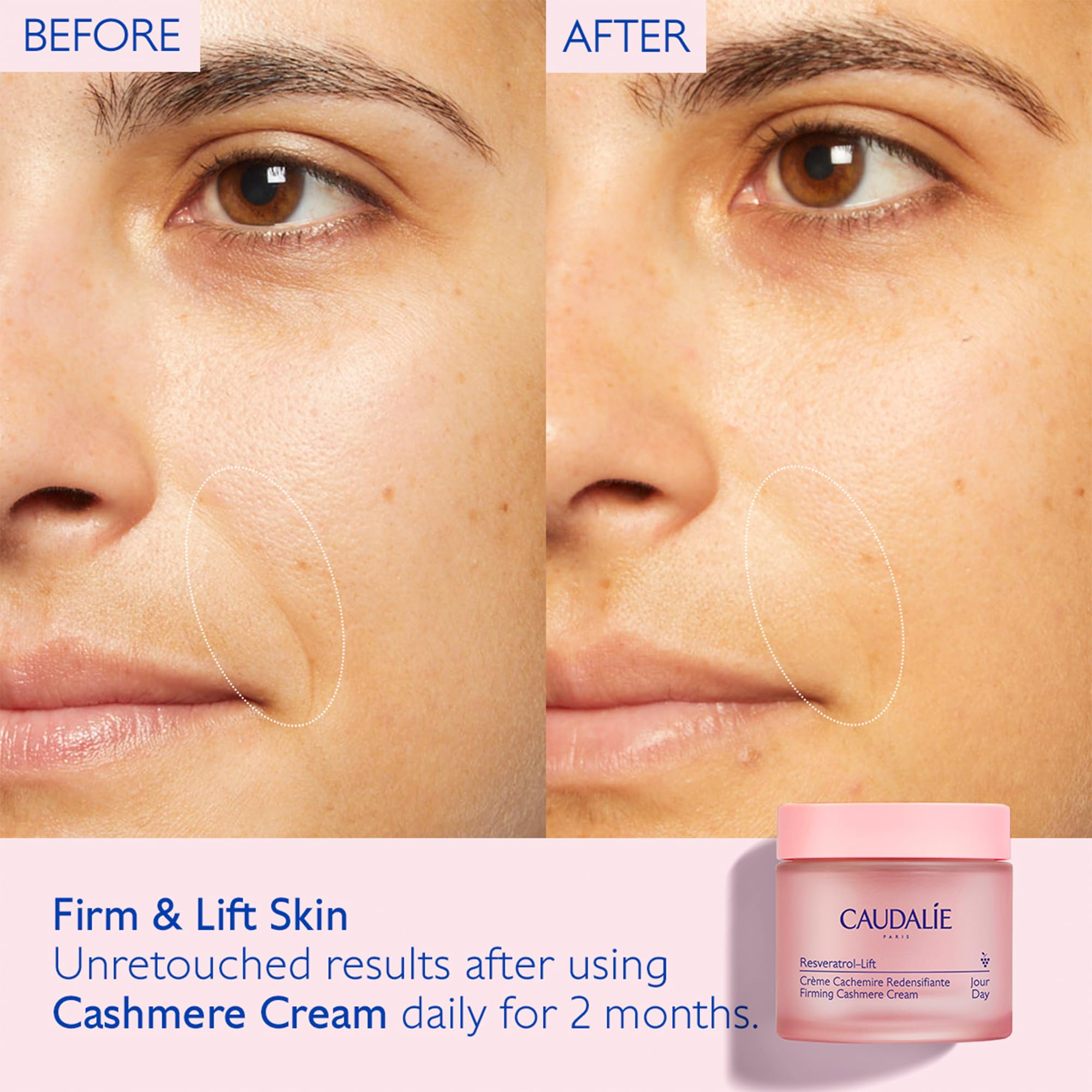Caudalie Resveratrol Lift Retinol Alternative Firming Cashmere Cream, Anti-Aging Moisturizer with Resveratrol, Hyaluronic Acid &