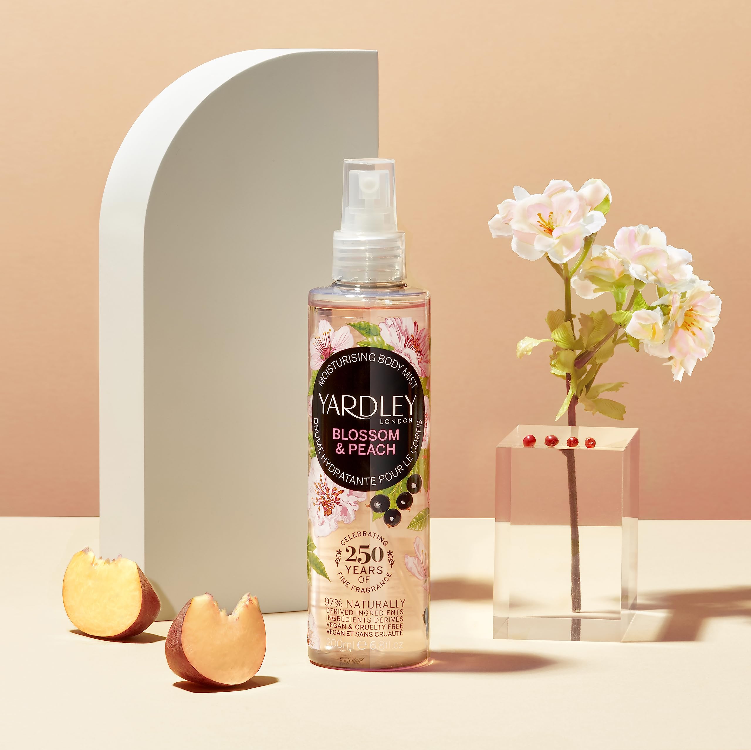 Yardley Cherry Blossom & Peach Fragrance Mist 6.7 Oz