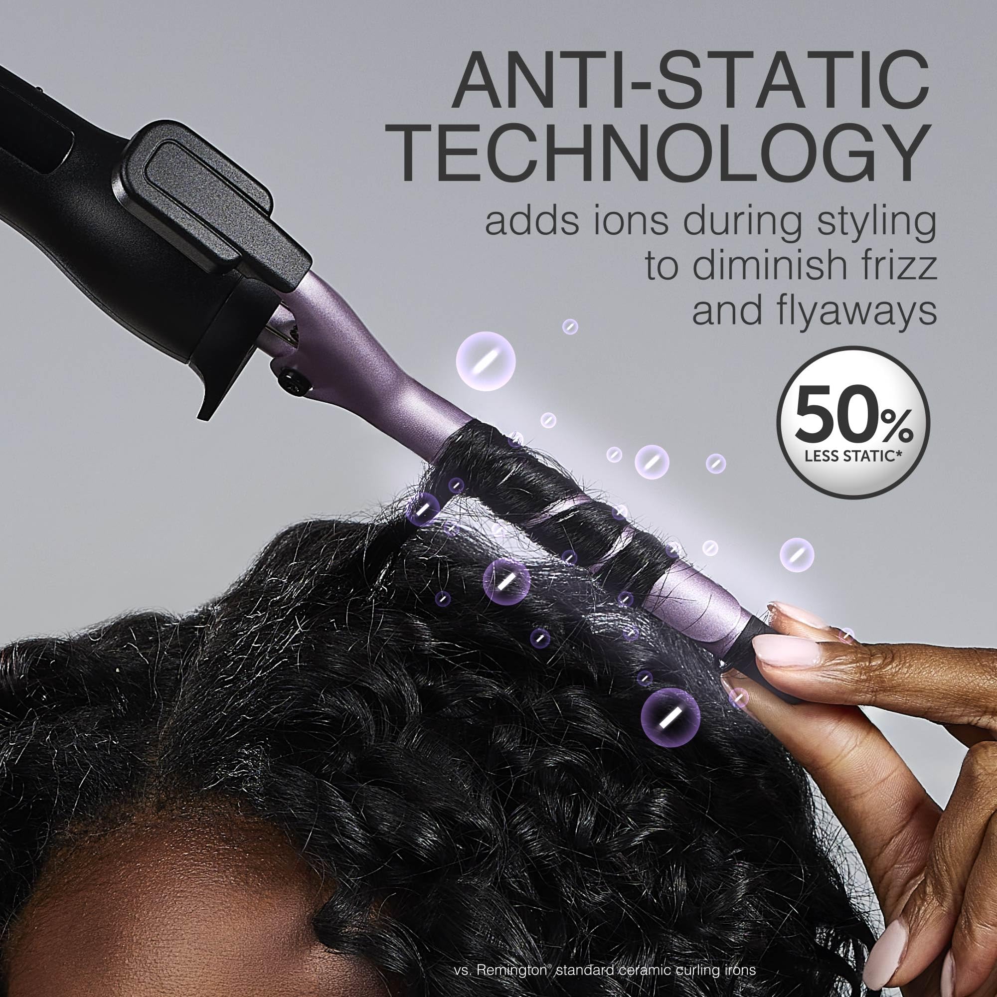 Remington Anti-Static -Inch Clipped Curling Iron with Titanium Protection, Fast Heat-Up, Ceramic Barrel for Tight Ringlet Curls