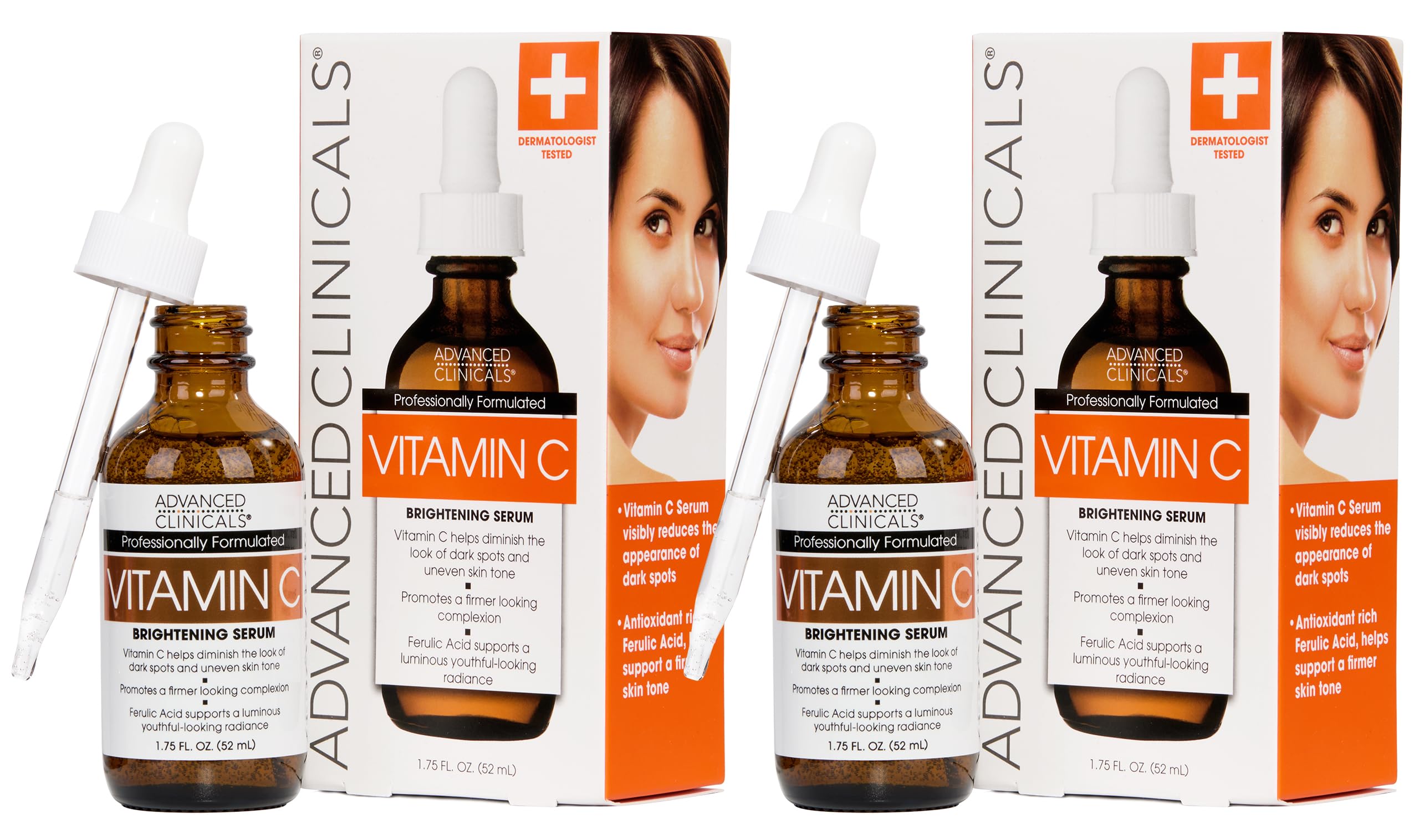 Advanced Clinicals Brightening Vitamin C Serum For Face With Glycolic Acid + Lactic Acid | Vitamin C Eye Serum Face Moisturizer 