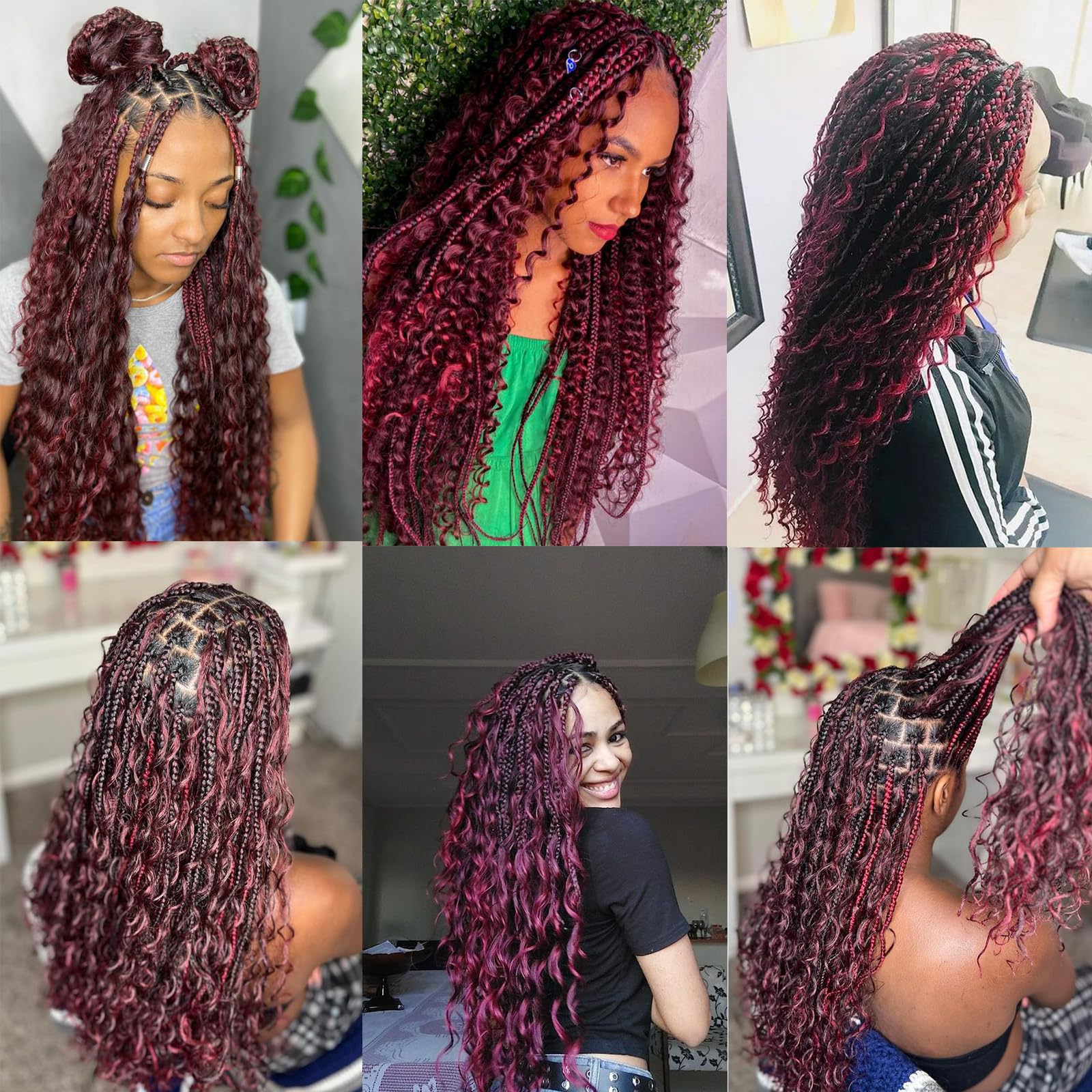 Liang Dian Goddess Box Braids Crochet Hair 18 Inch 8 Packs Boho Box Braids Crochet With Curly Ends Box Braids For Black Women Pr