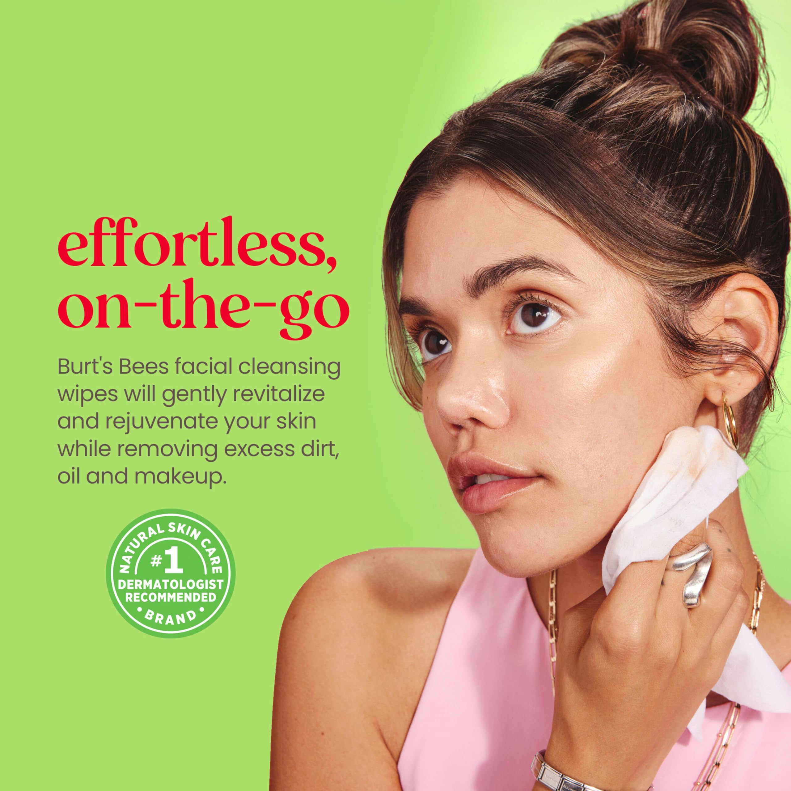 Burt'S Bees Soothing Facial Towelettes With Aloe Vera, Pre-Moistened Towelettes For Sensitive Skin Types, 99 Percent Natural Ori
