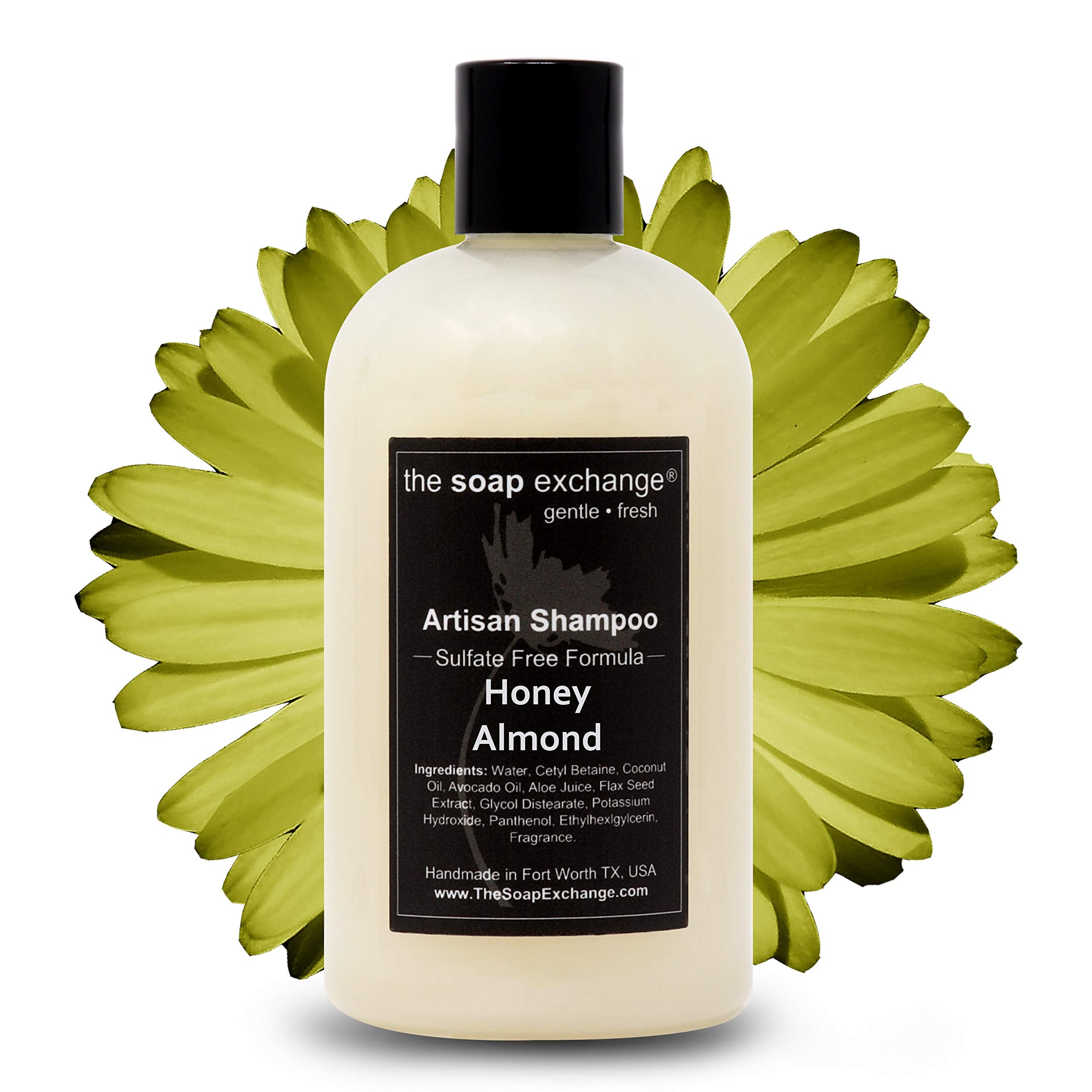 The Soap Exchange Hair Shampoo - Honey Almond Scent - Hand Crafted 12 fl oz / 354 ml Natural Artisan Hair Care, Gentle, Sulfate 
