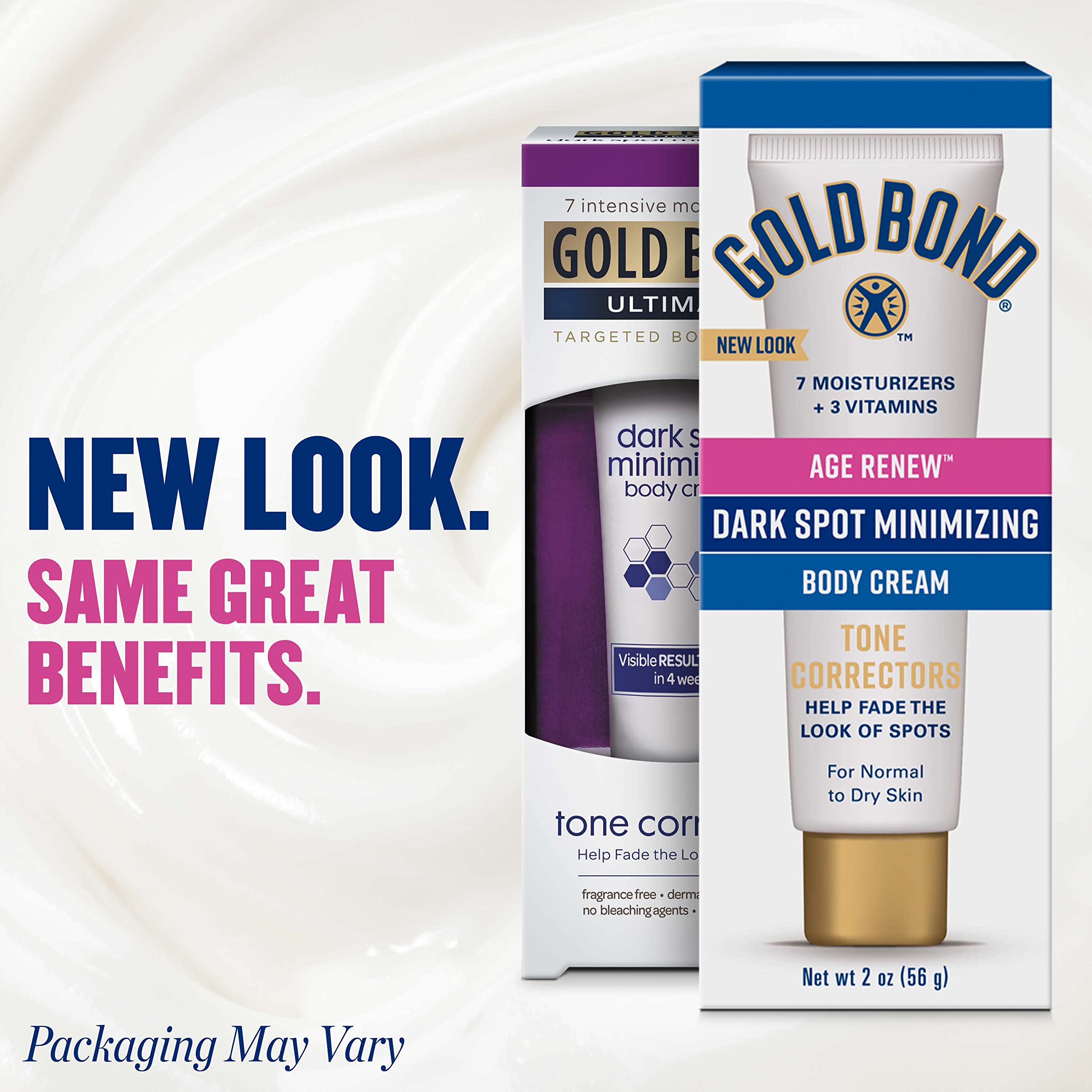 Gold Bond Age Renew Dark Spot Minimizing Body Cream, 2 oz, White, No Bleaching Agents
