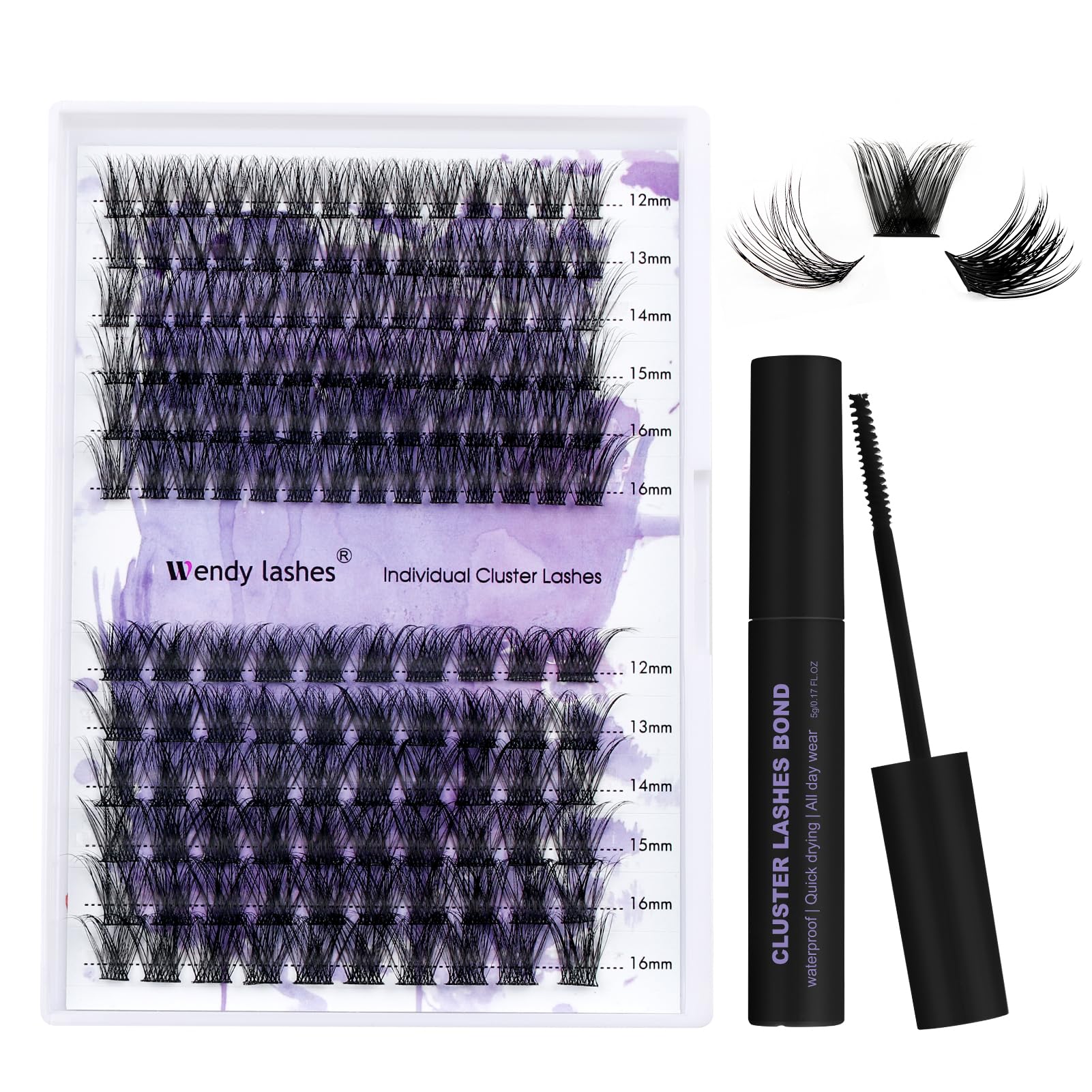 DIY Lash Extension Kit Cluster Lashes Kit Cluster Eyelash Extensions Individual Cluster Lash Glue Eyelash Cluster with Super Hol