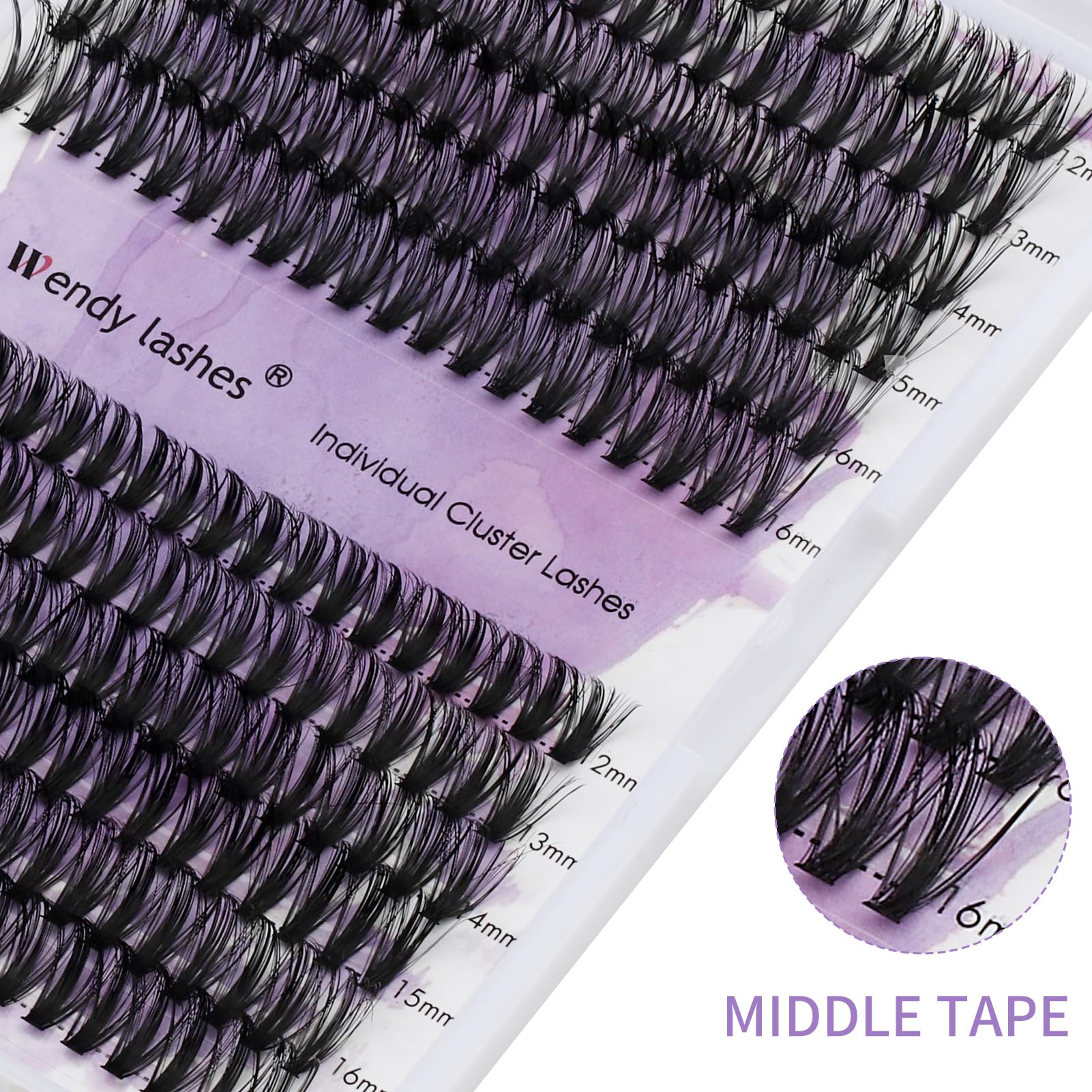 Lash Clusters Individual Cluster Lashes 40/50D Diy Lashes 12-16Mm Mixed Length C/D Curl Thin Band Cluster Lashes Matte Black Eye