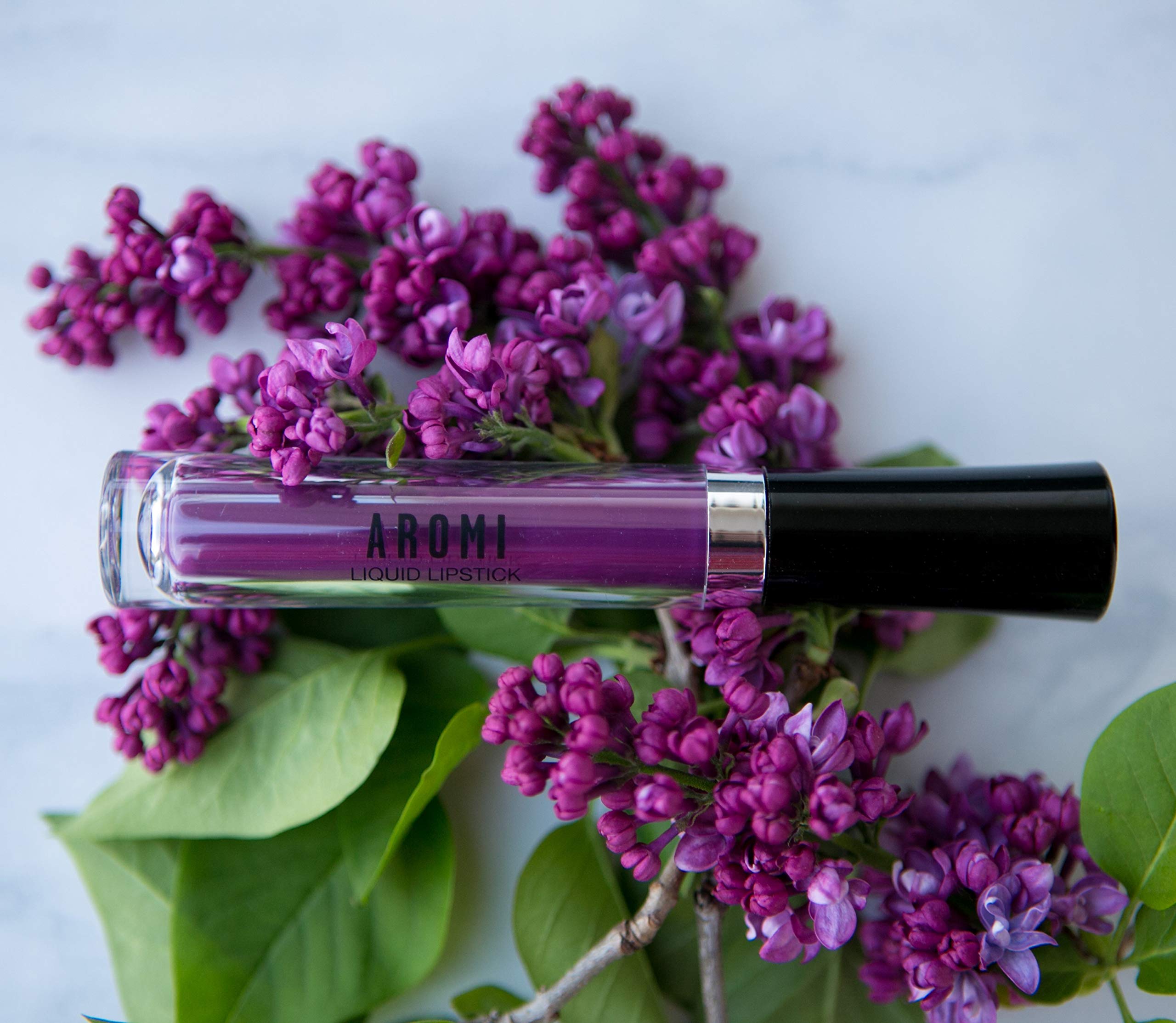 Aromi Violet Plum Liquid Lipstick, Dark Purple Lip Color, Vegan And Cruelty-Free, Long-Lasting And Smudge Proof Lipstick, Handma