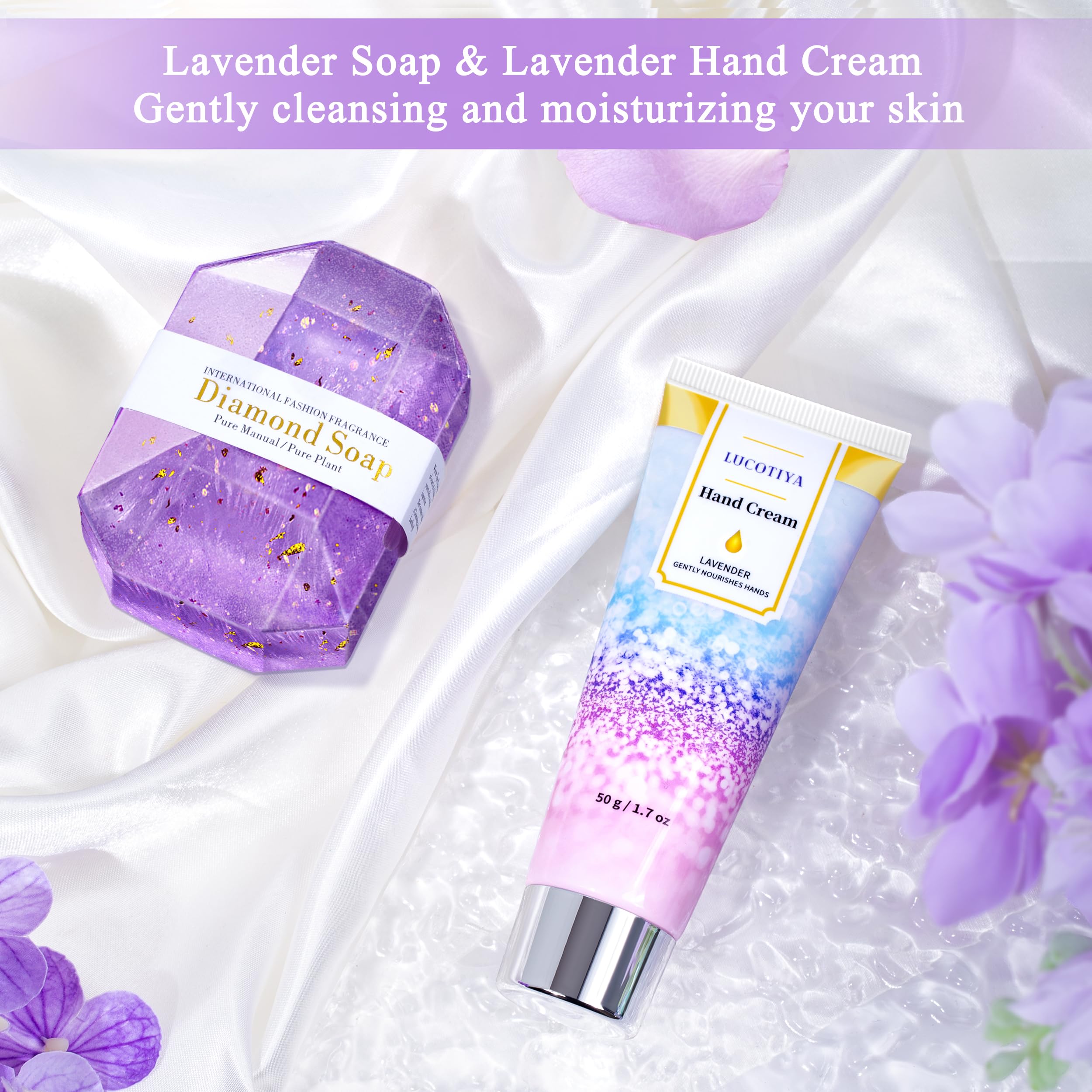 Gifts For Women, Birthday Gifts For Women, Sister, Wife, Teacher, 9Pcs Lavender Care Package Gifts Set, Get Well Soon Gifts For