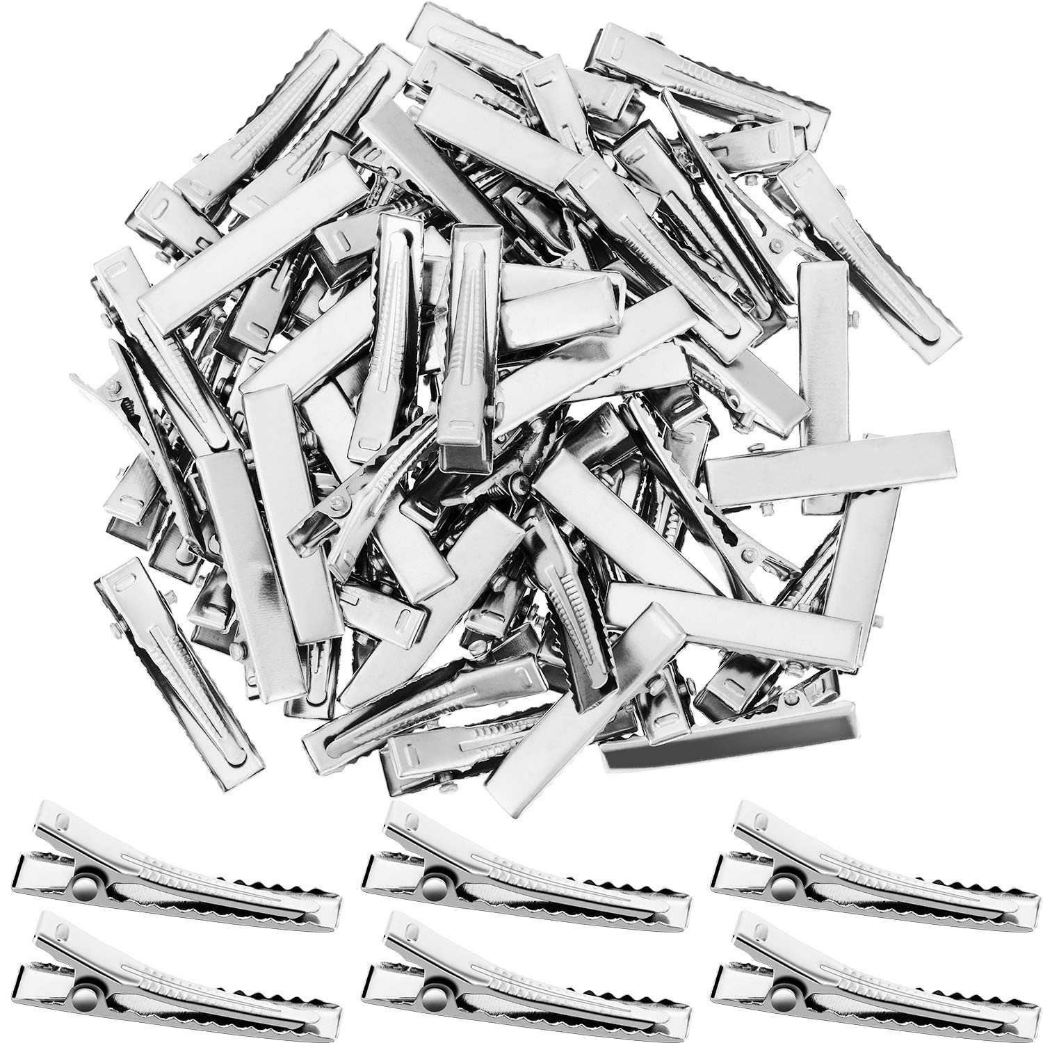 200 Pieces Alligator Hair Clips Metal Duck Bill Hair Clips Flat Top Single Prong Hairpins for Hair Styling DIY Accessories (1.26