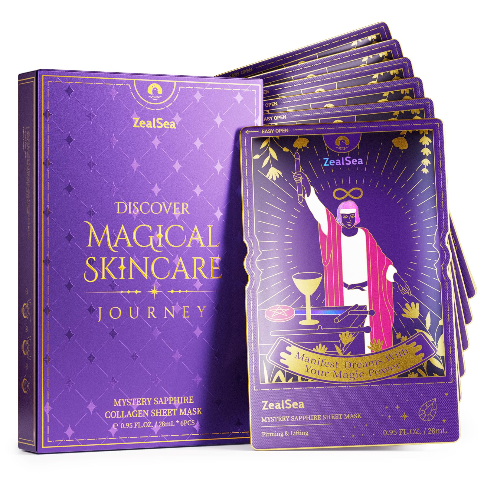 ZealSea Collagen Face Masks Skincare, Triple Collagen Mascarillas para la cara for Women, Anti-aging Facial Mask Kit for girls '