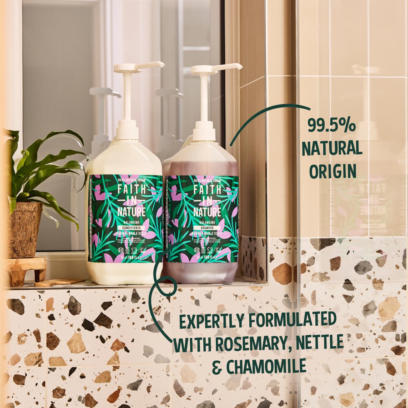 FAITH IN NATURE Natural Shampoo - Vegan & Cruelty Free, No SLS or Parabens - 169 fl oz Refill Pack, Lavender & Geranium