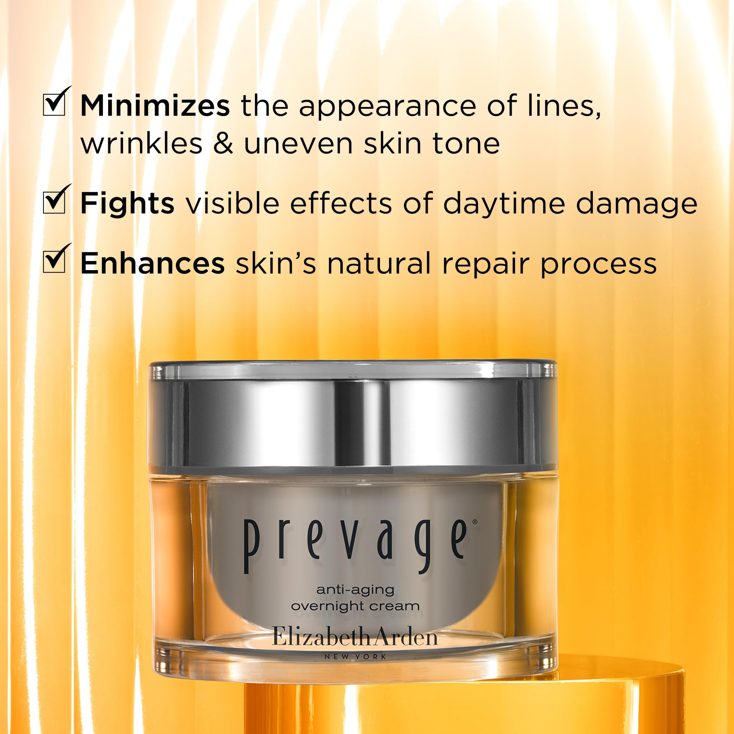Elizabeth Arden PREVAGE Anti Aging Night Cream, Intensive Overnight Face Cream for Women, Helps Minimize Lines, Wrinkles, and Su