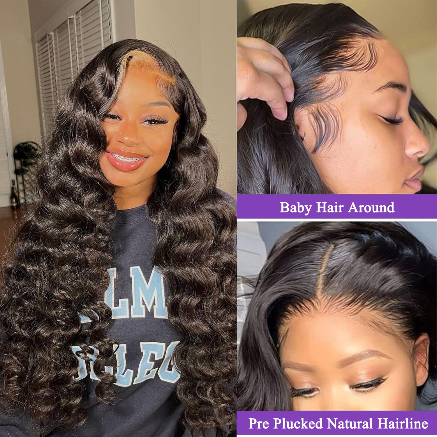 Miss GAGA Body Wave Lace Front Wigs Human Hair for Black Women 13x4 Lace Frontal wigs HD Transparent Lace Front Wigs Human Hair