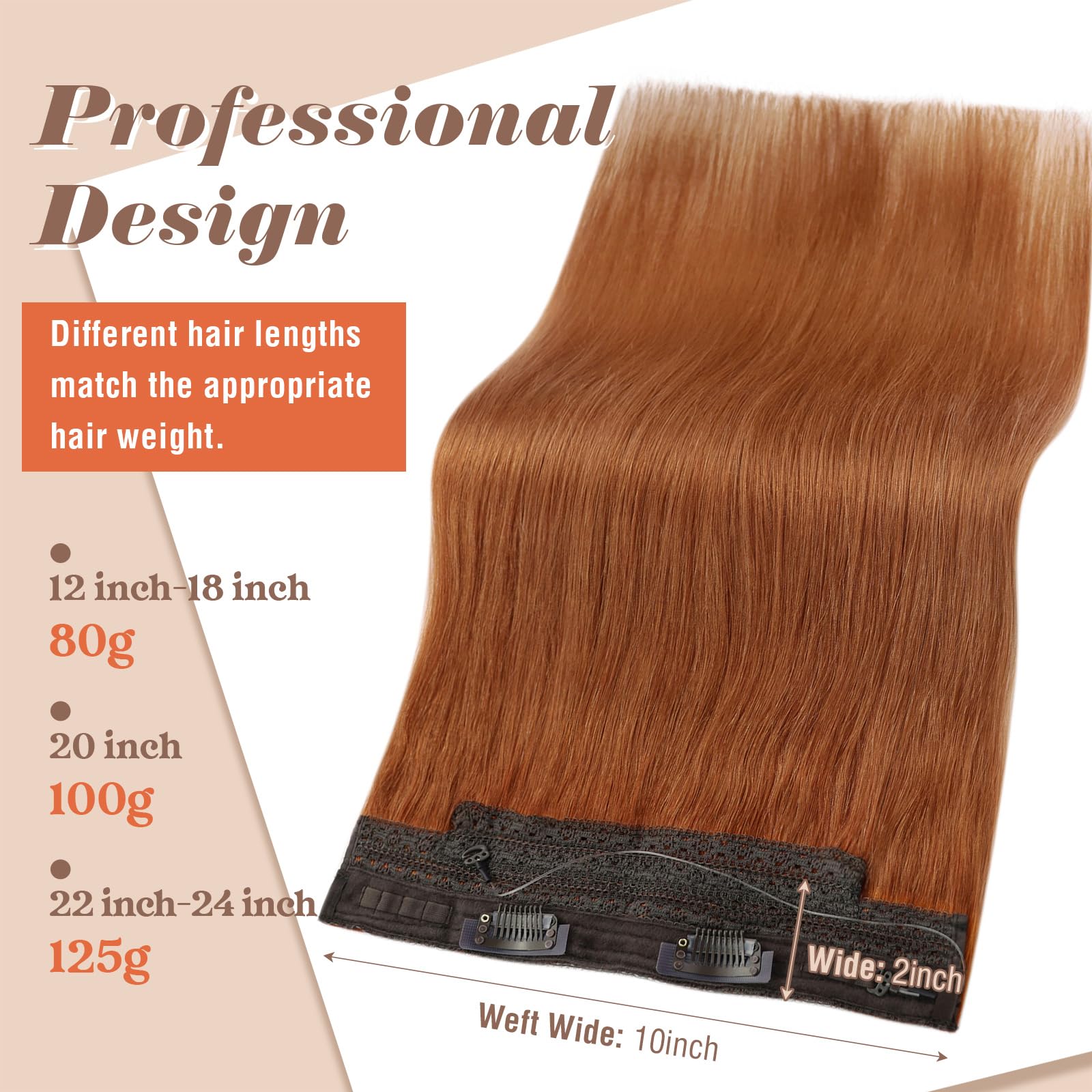 Sunny Wire Hair Extensions Real Human Hair Fish Line Human Hair Extensions Invisible Wire Extensions Copper #350 18 Inch