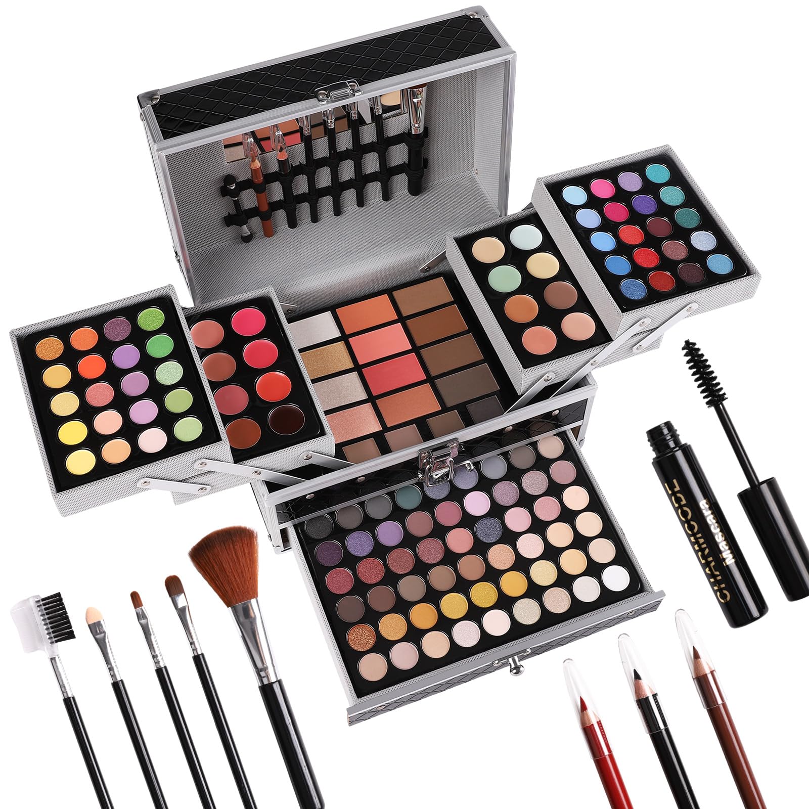 All In One Makeup Gift Set For Women Girls Full Kit, Includes Eyeshadow, Lipstick, Concealer, Highlighter, Eyebrow Powder, Blush