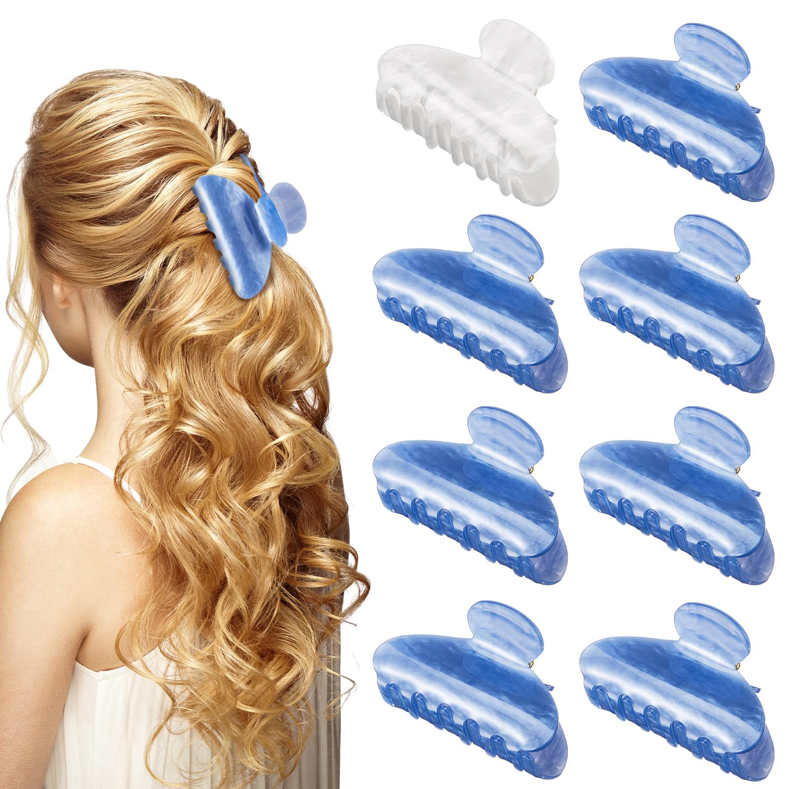 Yuxung 8 Pack Bridesmaid Proposal Gifts Acrylic Hair Claw Clips 3.3 Inch Cute Claw Clips Barrettes Bachelorette Party Wedding Br