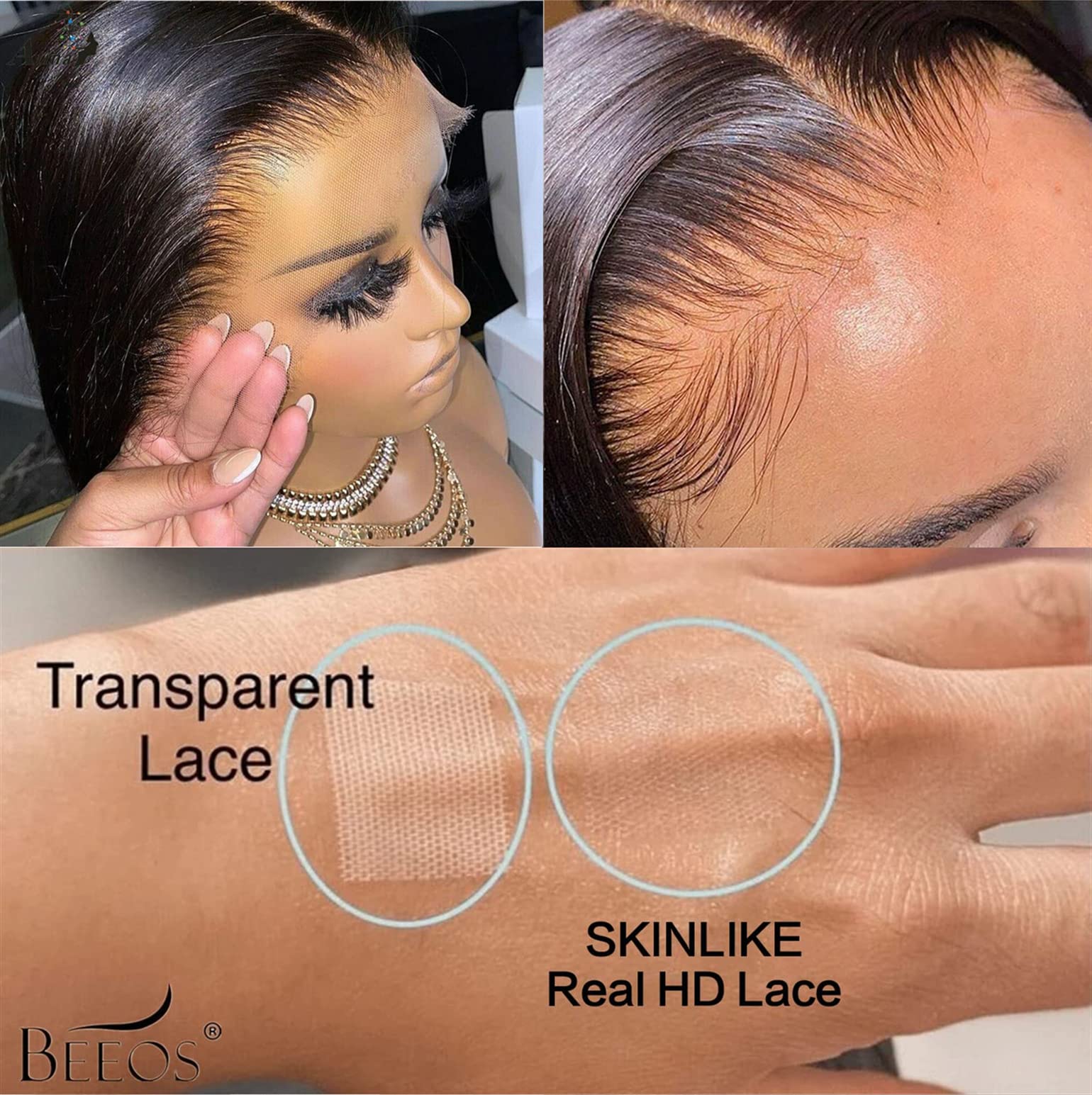 Beeos 13X4 Hd Lace Frontal Only, 0.10Mm Ultra-Thin Hd Lace Body Wave Frontal Pre-Plucked Vivid Clean Hairline Brazilian Human Ha