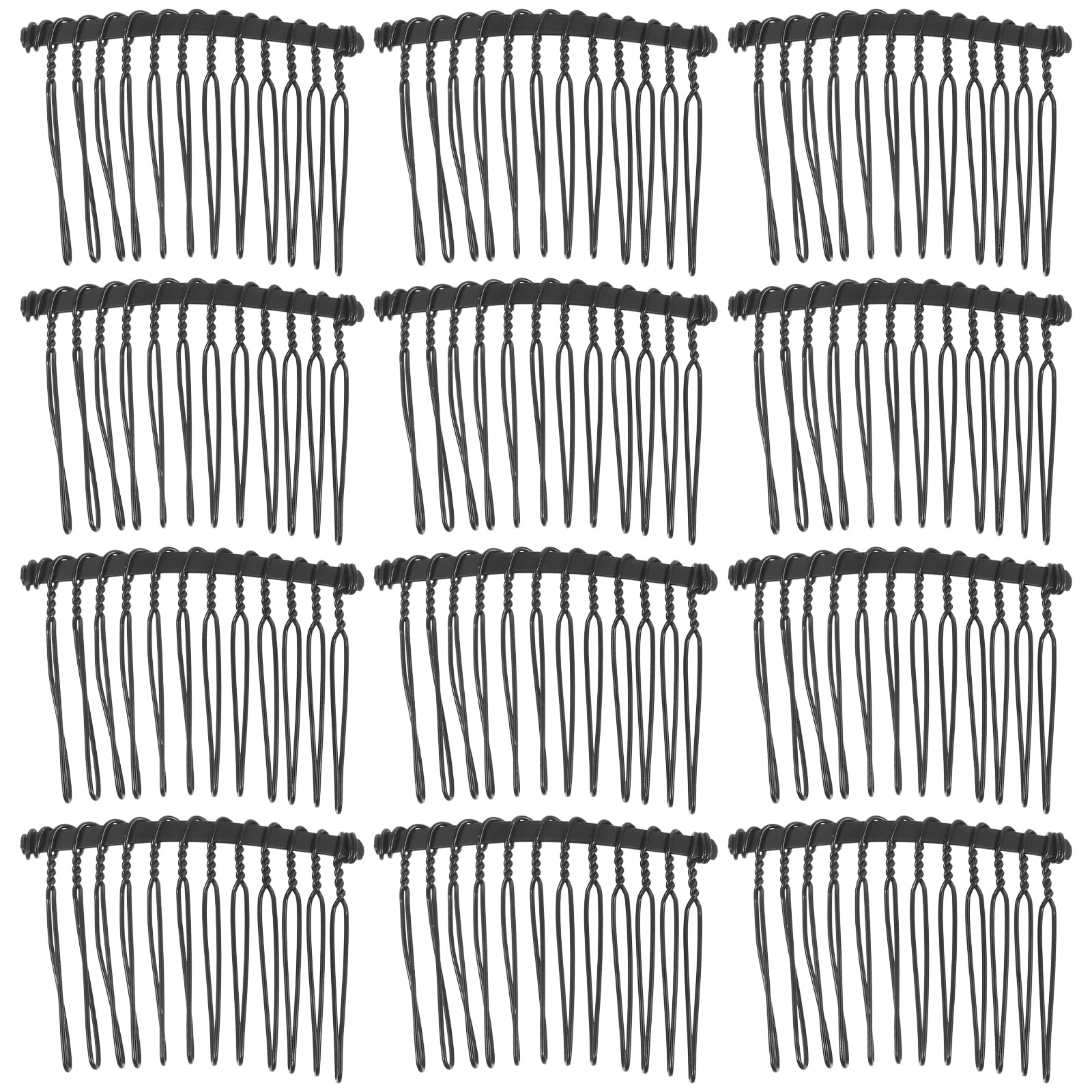 minkissy 25pcs 12Teeth Hair Side Combs Women Hair Clips Metal Wire Hair Combs French Side Hair Combs Bridal Wedding Veil Combs B