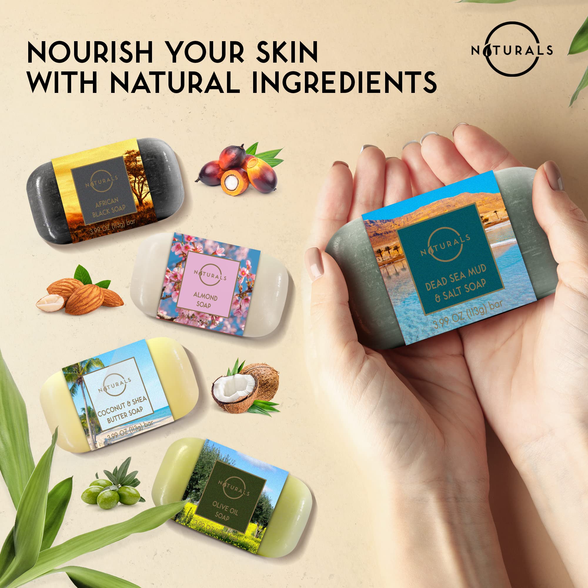 O Naturals 10Pc Bar Soap For Men & Women - Natural Soap, Bath Soap Bar For Women - Natural Soap For Men, Natural Bar Soap, Soap