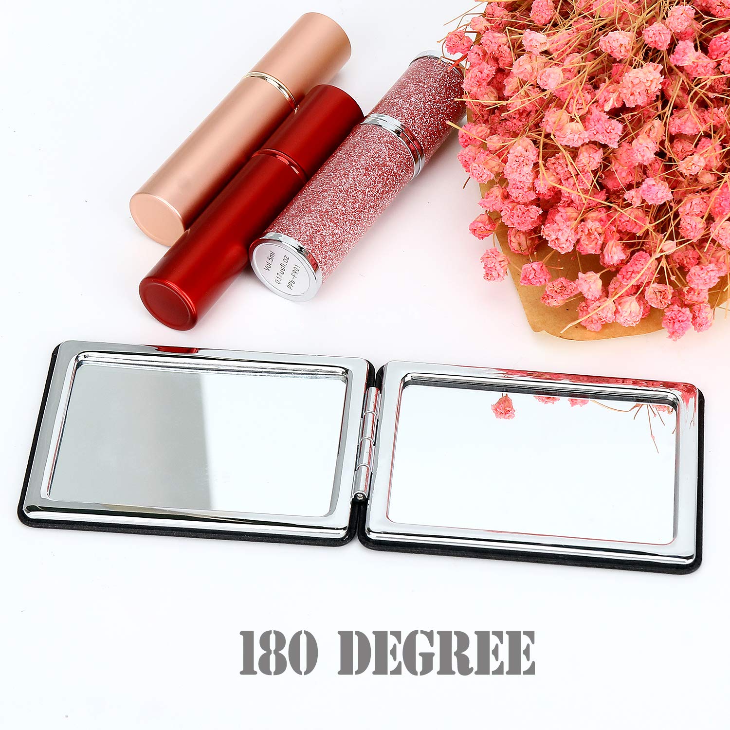 Ytzj Direct Compact Vanity Mirror For Men, Women And Girls, Black Travel Makeup Mirrors For Handbag Pocket Wallet Purse, Portabl
