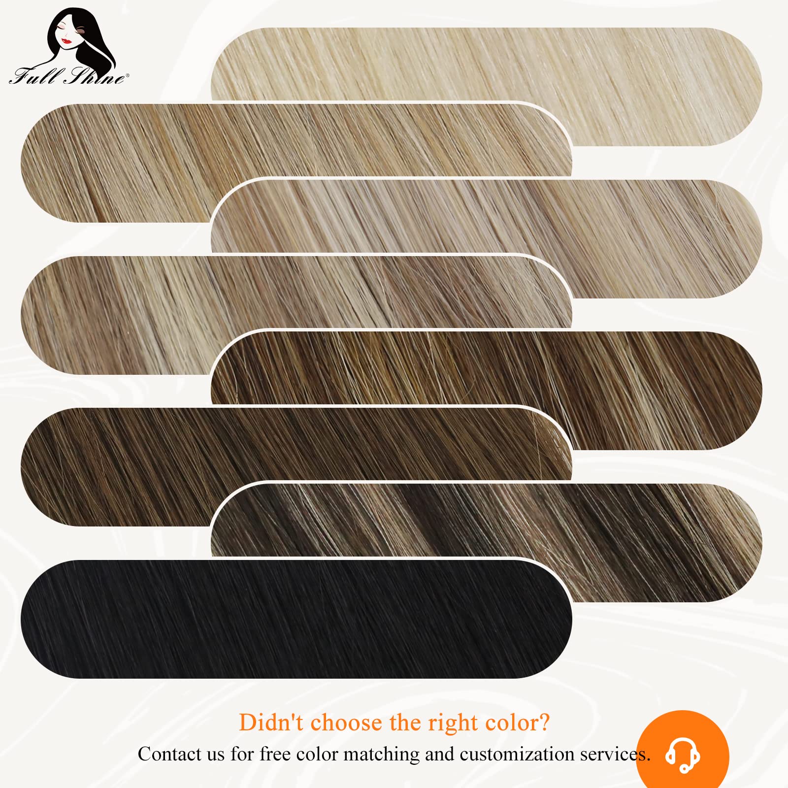 Fshine Tape In Hair Extensions Ombre Human Hair 20 Inch 50G Real Hair Tape In Extensions Balayage Color 6 Chestnut Brown To 27 H