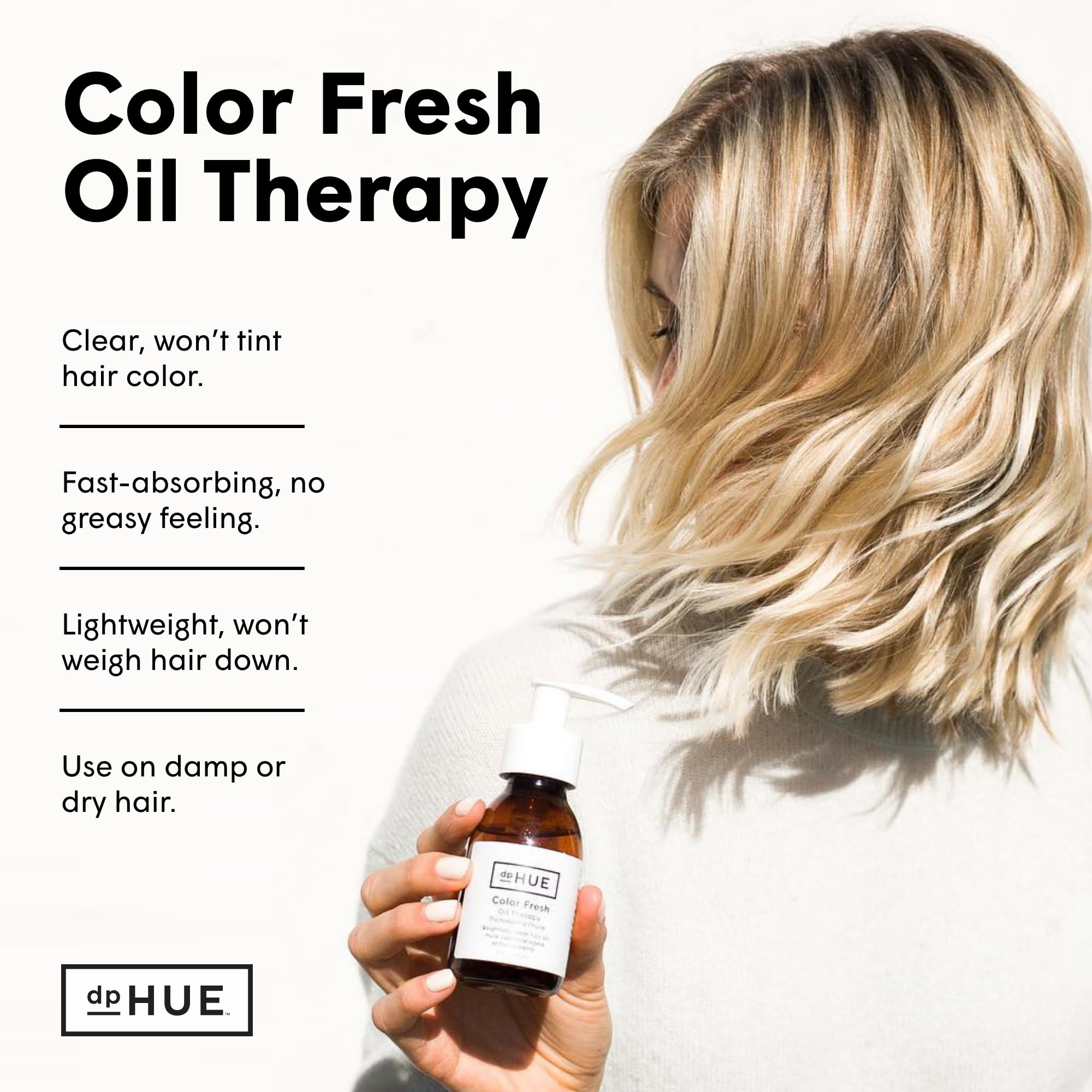dpHUE Color Fresh Oil Therapy, 3 fl oz - Blend of Argan Oil, Liquid Shea Butter & Vitamins A & E for All Hair Colors & Types - W
