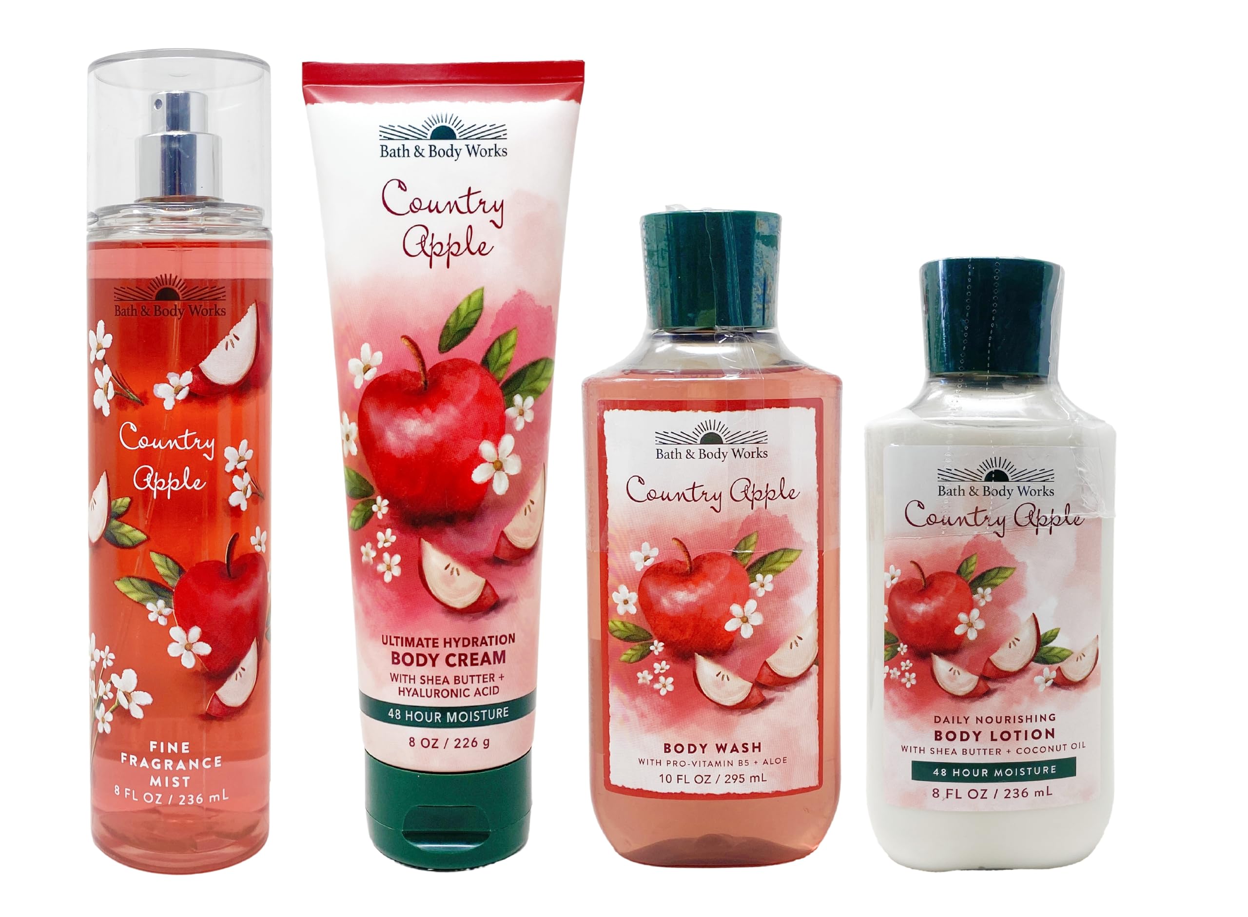 Bath & Body Works COUNTRY APPLE Deluxe Gift Set - Body Lotion - Body Cream - Fragrance Mist & Shower Gel Full Size