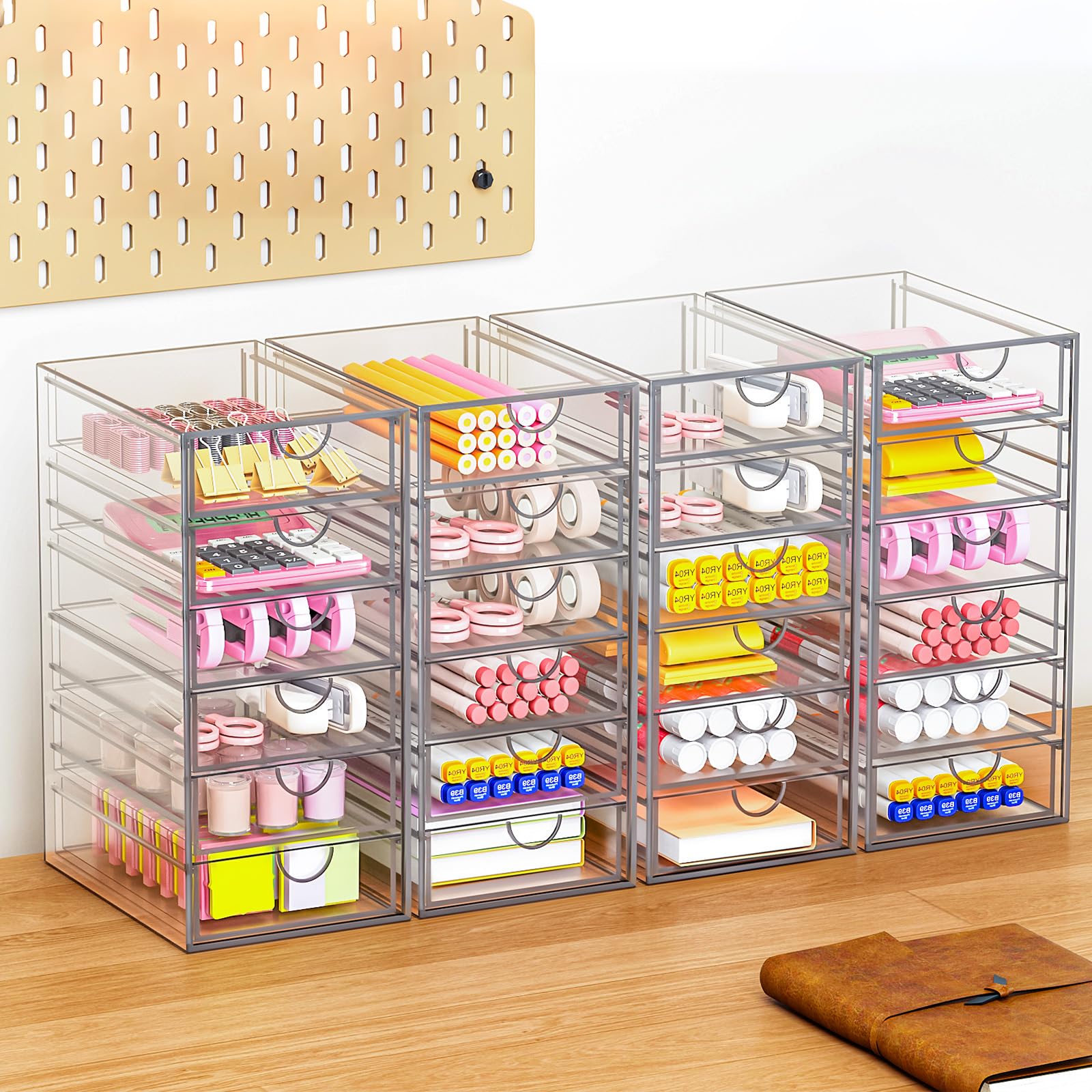 Yfxcvsl Arcylic Makeup Organzier With 5 Drawers, Clear Stackable Storage Drawers, Bathroom Countert Organizer,Plastic Storage Bi