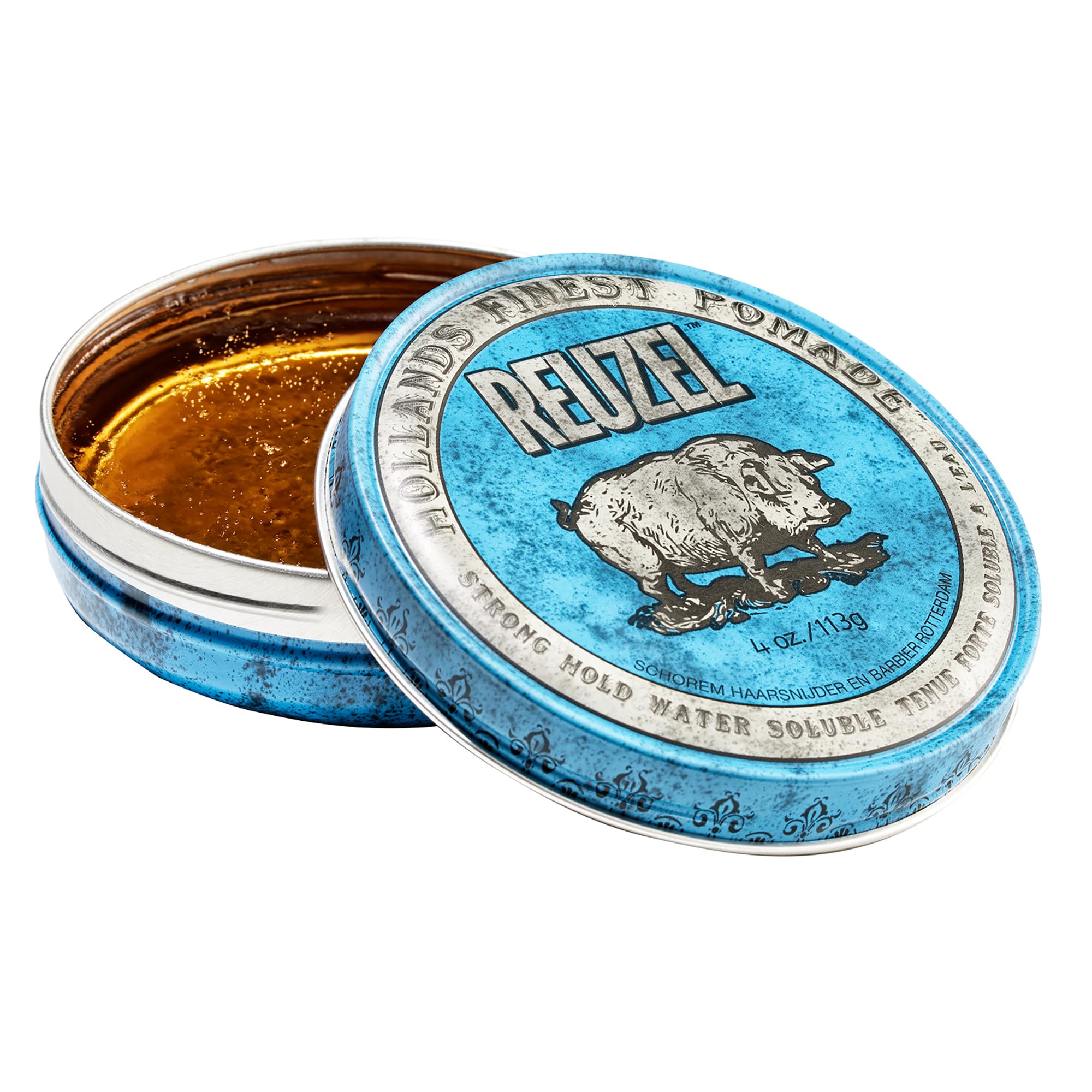 Reuzel Blue Pomade, Strong Hold, Water Soluble, 4 Oz.
