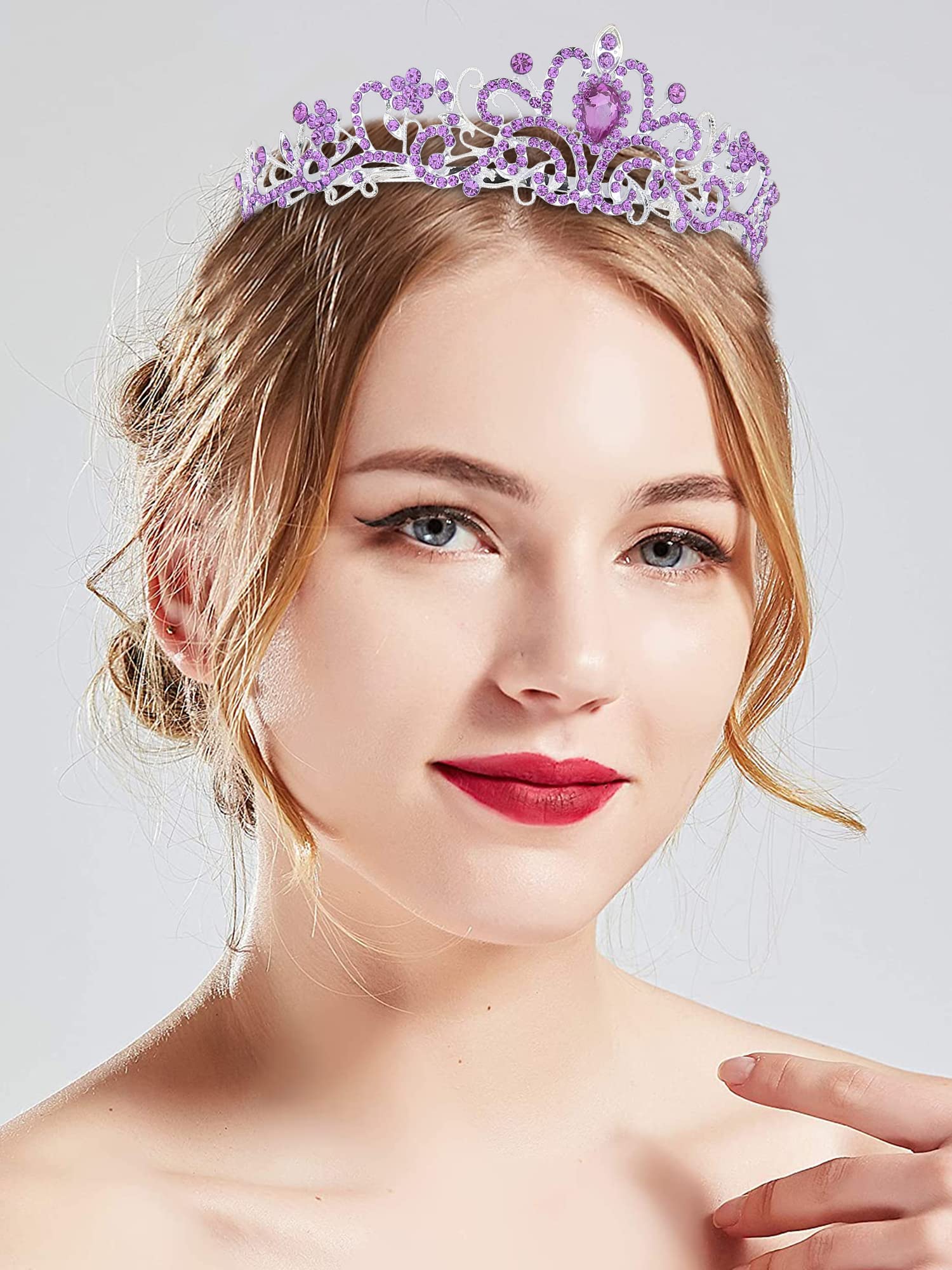 Cocide Tiara Crowns Crystal Headband Princess Rhinestone Crown With Combs Bride Headbands Bridal Wedding Prom Birthday Party Hai