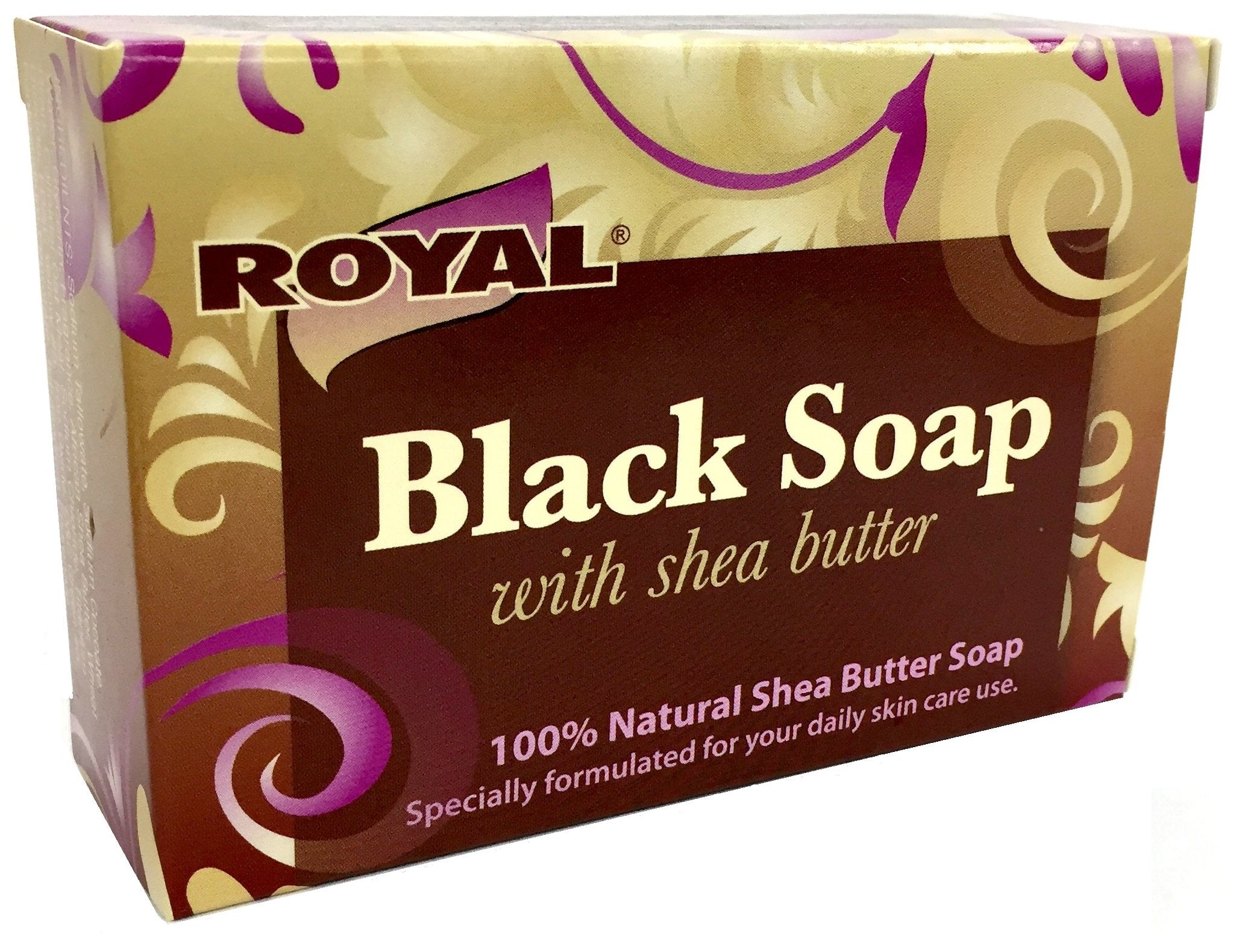 Black Soap with 100% Natural Shea Butter by Royal - Best Treatment For Stretch Marks, Wrinkles, and Dry Skin