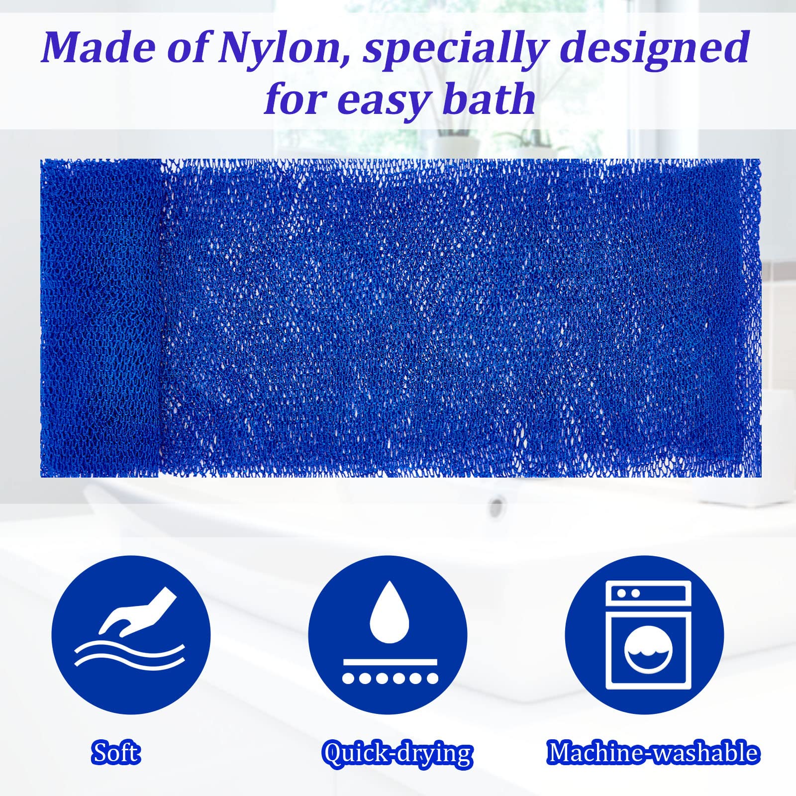 Shappy 2 Pcs African Net Sponge Exfoliating Net African Body Scrubber Bath Rag Washcloth Towel Shower Body Back Scrubber Skin Sm