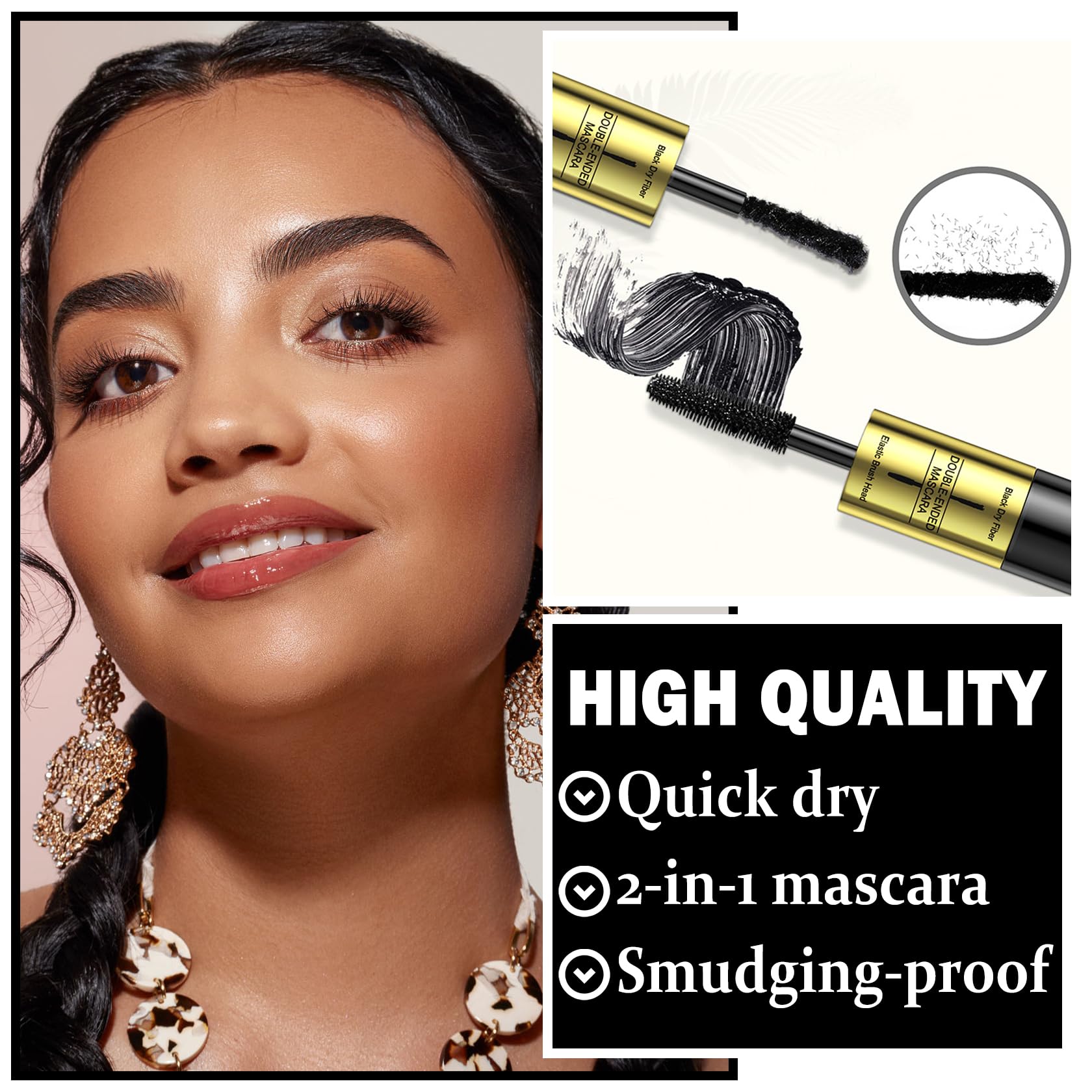 Zhishudl Black Tubing Mascara 2 In 1 Mascara Black Volumizing And Lengthening For Eye Makeup,Liquid Lash Extensions Mascara 5X L
