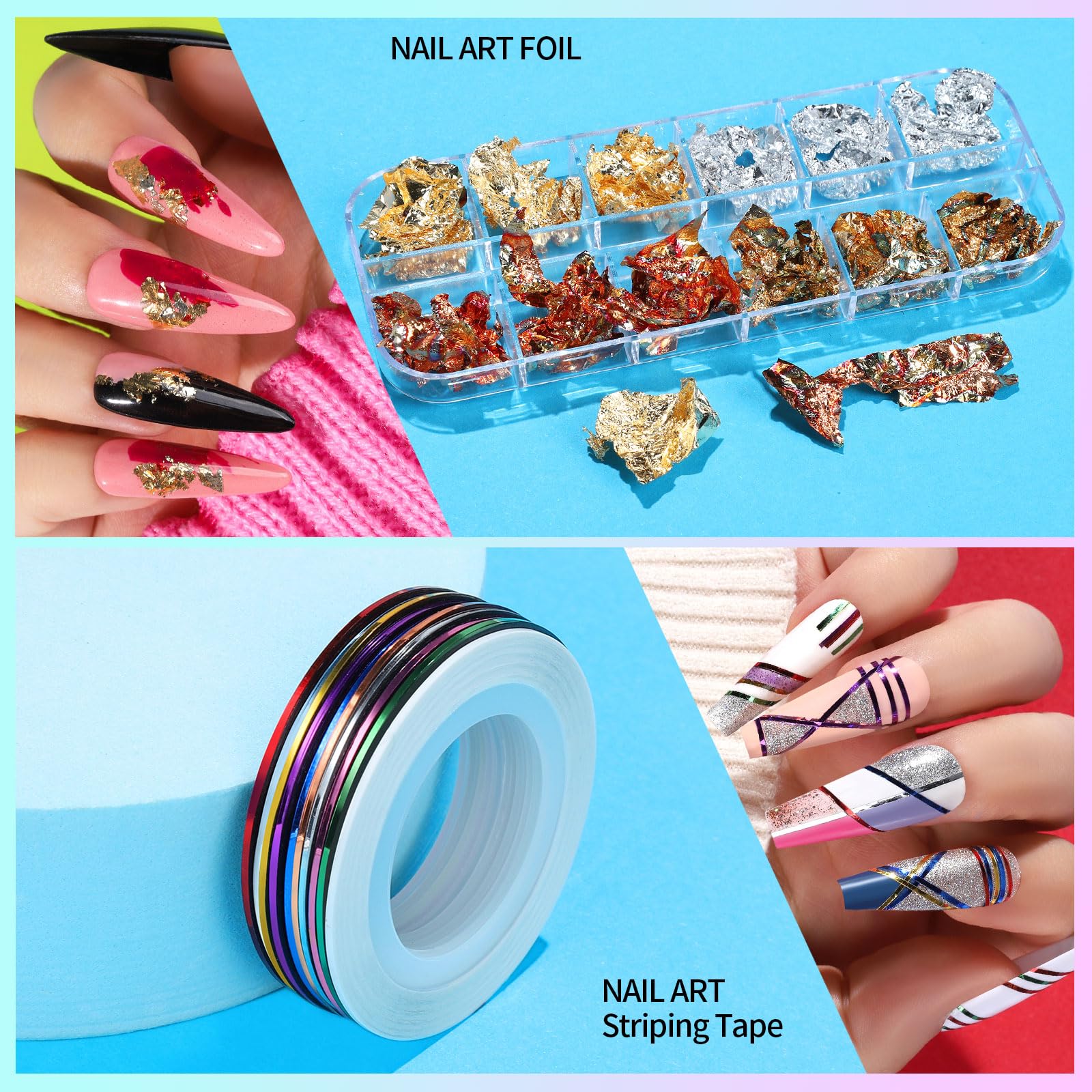 Teenitor Nail Art Kit For Beginners, Nail Art Supplies With Nail Art Brushes, Nail Dotting Tools, Nail Art Stickers, Nail Art Rh