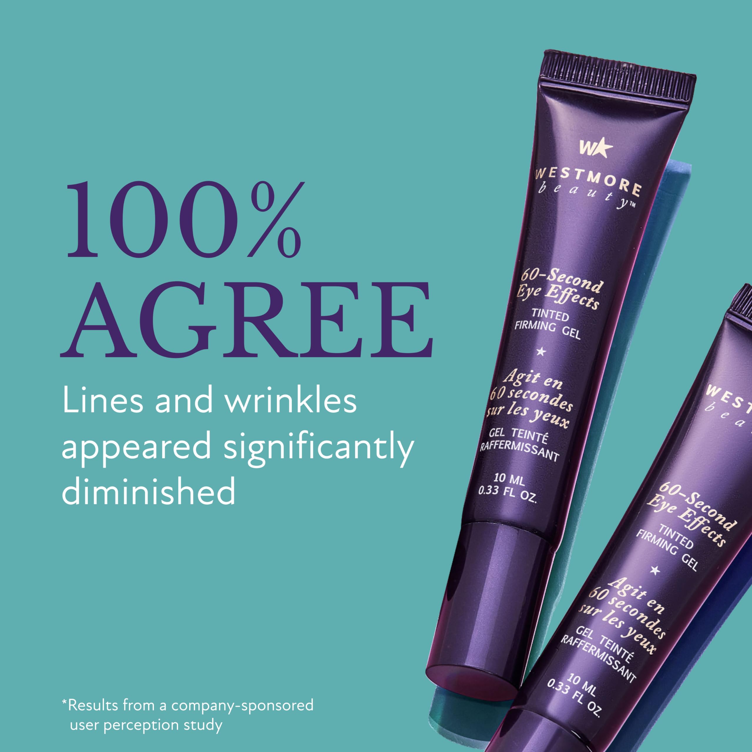 Westmore Beauty 60 Second Eye Effects Tinted Firming Gel - Instant Tightening Serum, Under-Eye Cream For Puffiness And Bags - Li