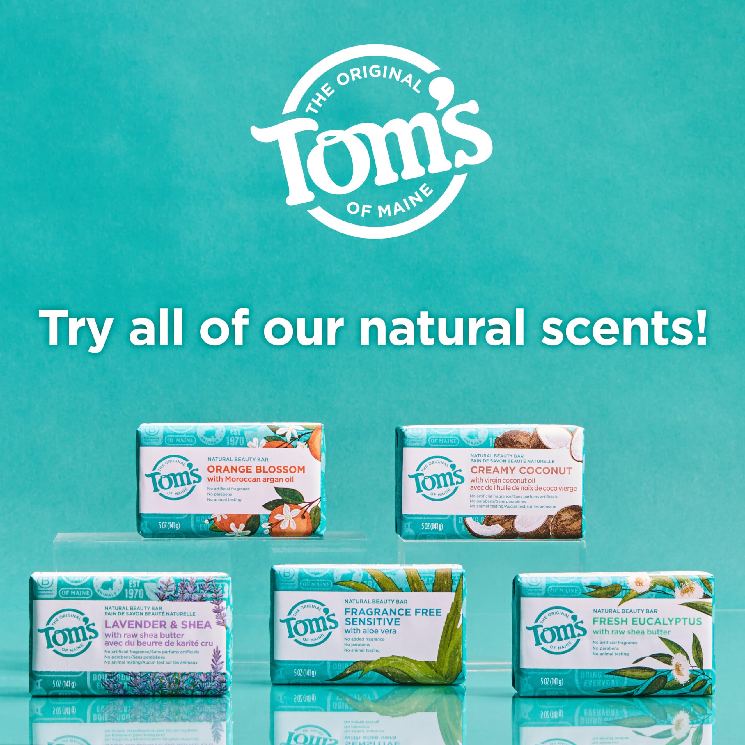 Tom'S Of Maine Natural Beauty Bar, Bar Soap, Natural Soap, Fresh Eucalyptus, 5 Ounce