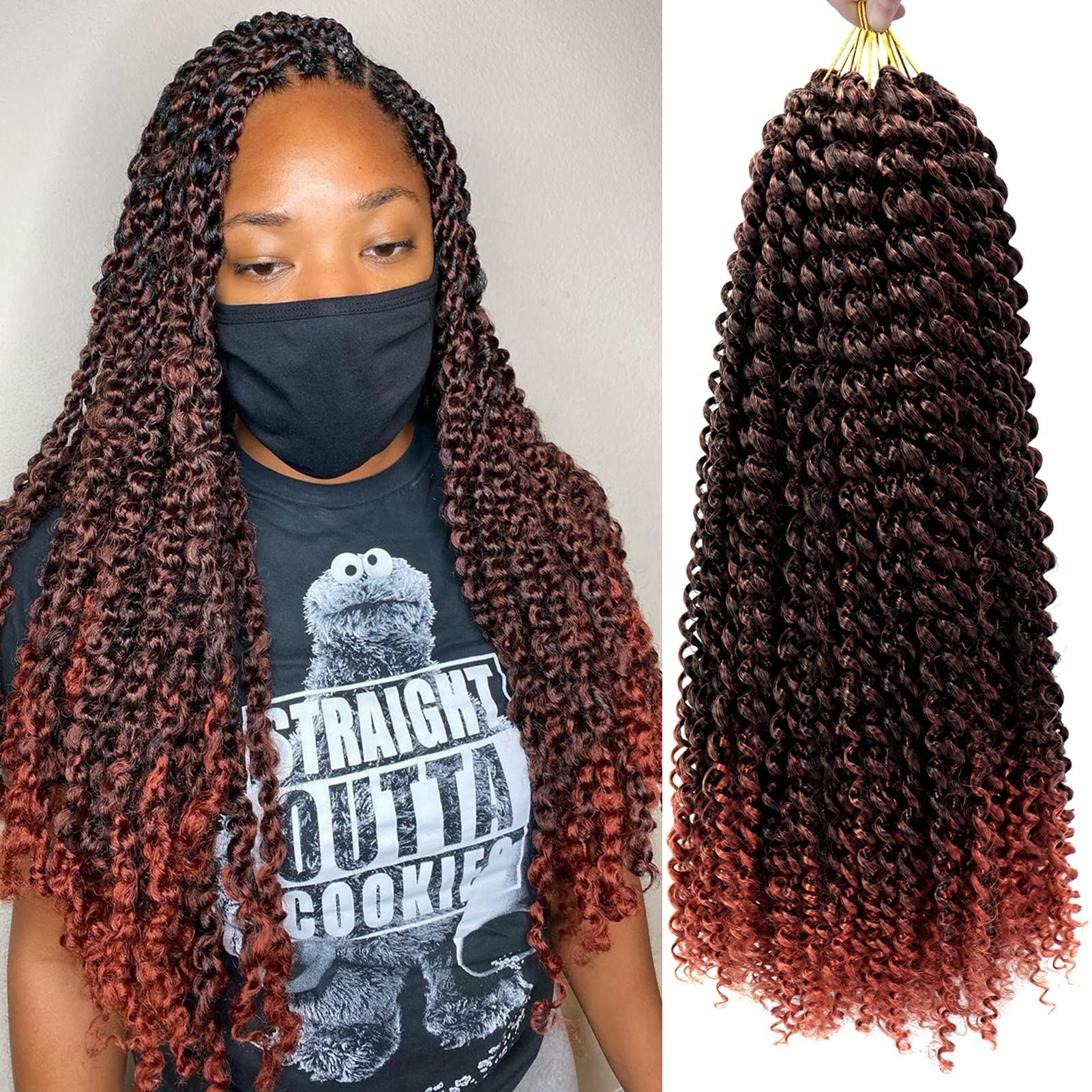 7 Packs Passion Twist Hair 22 Inch Water Wave Synthetic Braids For Passion Twist Crochet Braiding Hair Goddess Locs Long Bohemia