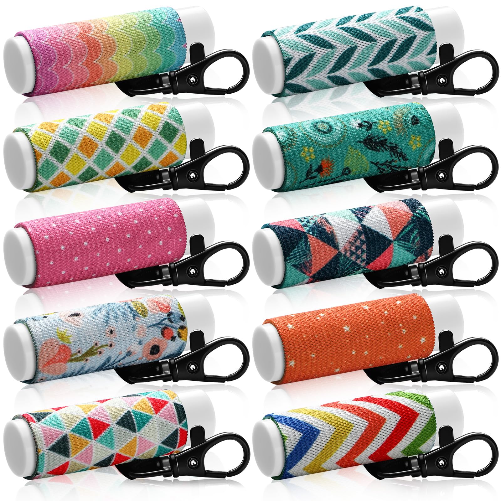 10 Pack Lip Balm Holder Keychain Compact Clip On Lipstick Holder Lip Gloss Holder Keychain Elastic Lipstick Sleeve Clip For Larg