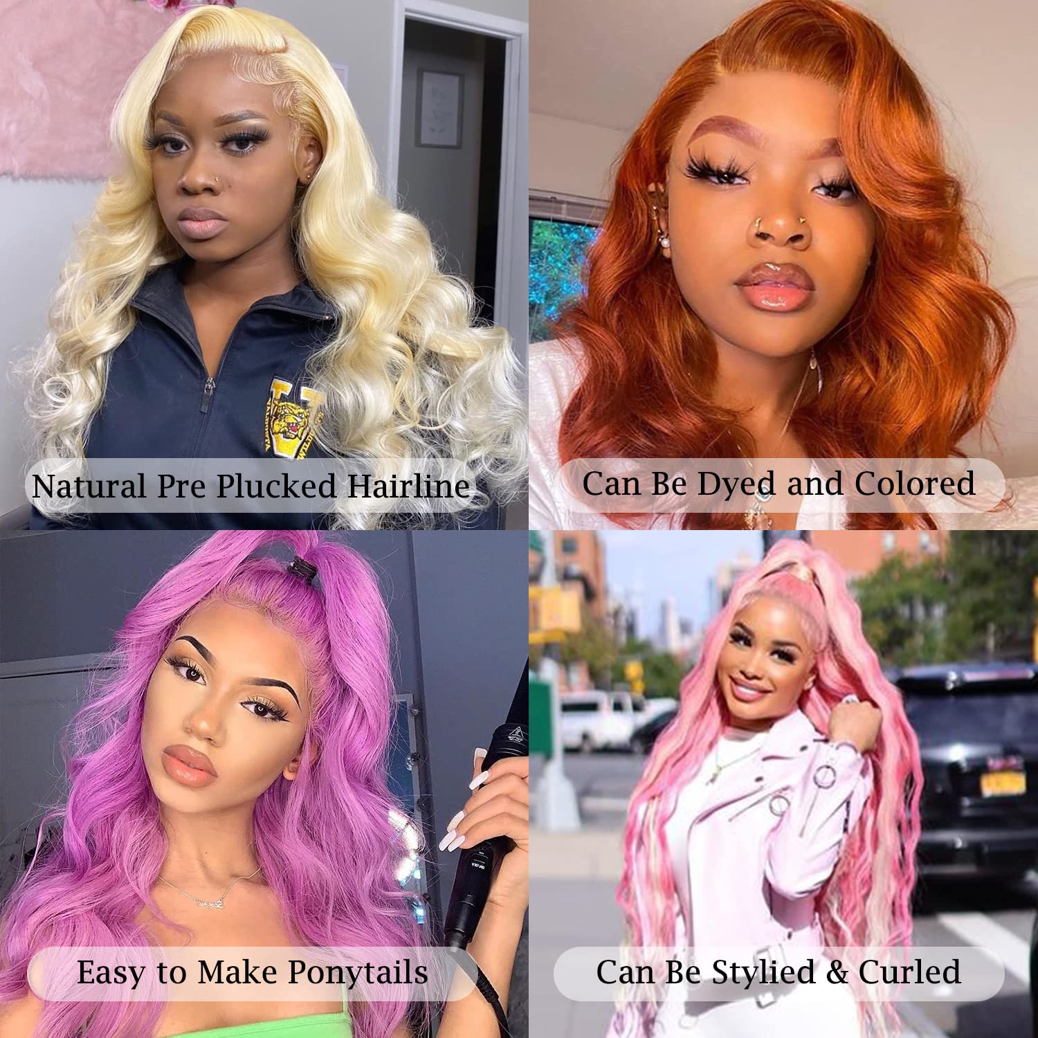 Alielaine 613 13X6 Lace Front Wig Human Hair Transparent Lace Body Wave Blonde Lace Front Wigs Human Hair 613 Hd Lace Frontal Wi