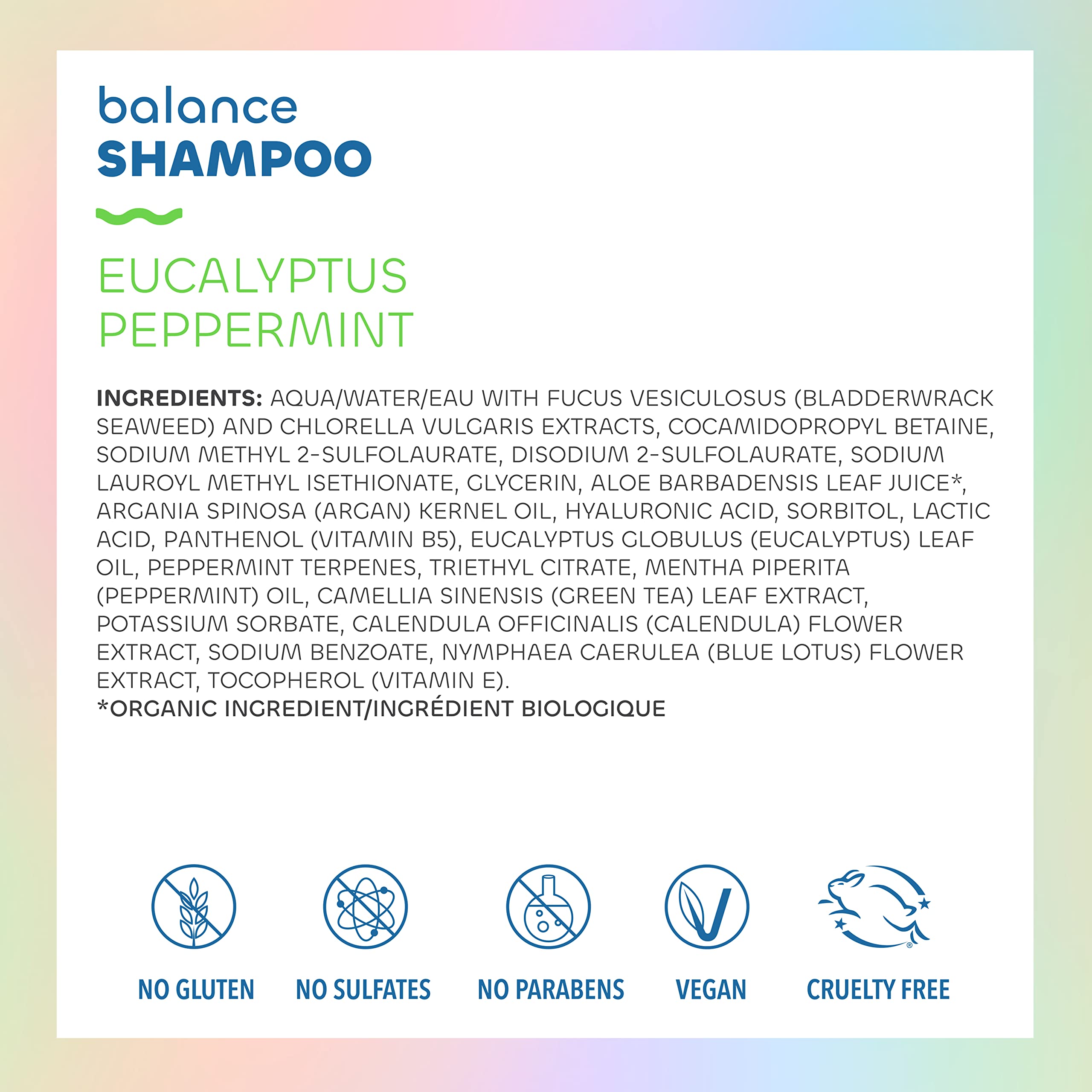Seaweed Bath Co. Balance Shampoo And Conditioner Set, Eucalyptus Peppermint Scent, 12 Ounce (Pack Of 2), Sustainably Harvested S