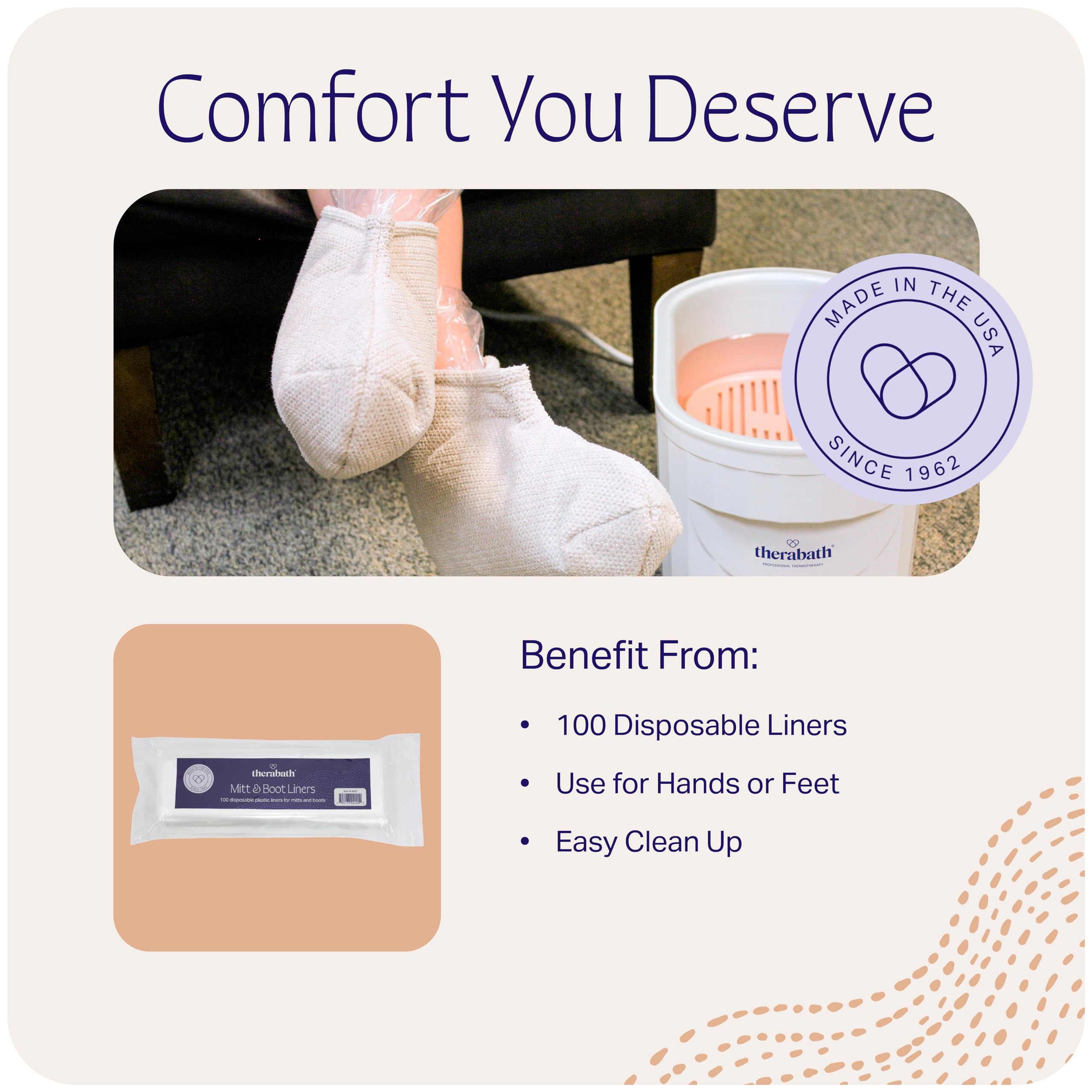 Therabath Disposable Mitt And Boot Liners, For Arthritis And Skin Therapy, Paraffin Wax Liners For Hands And Feet, Use With Insu